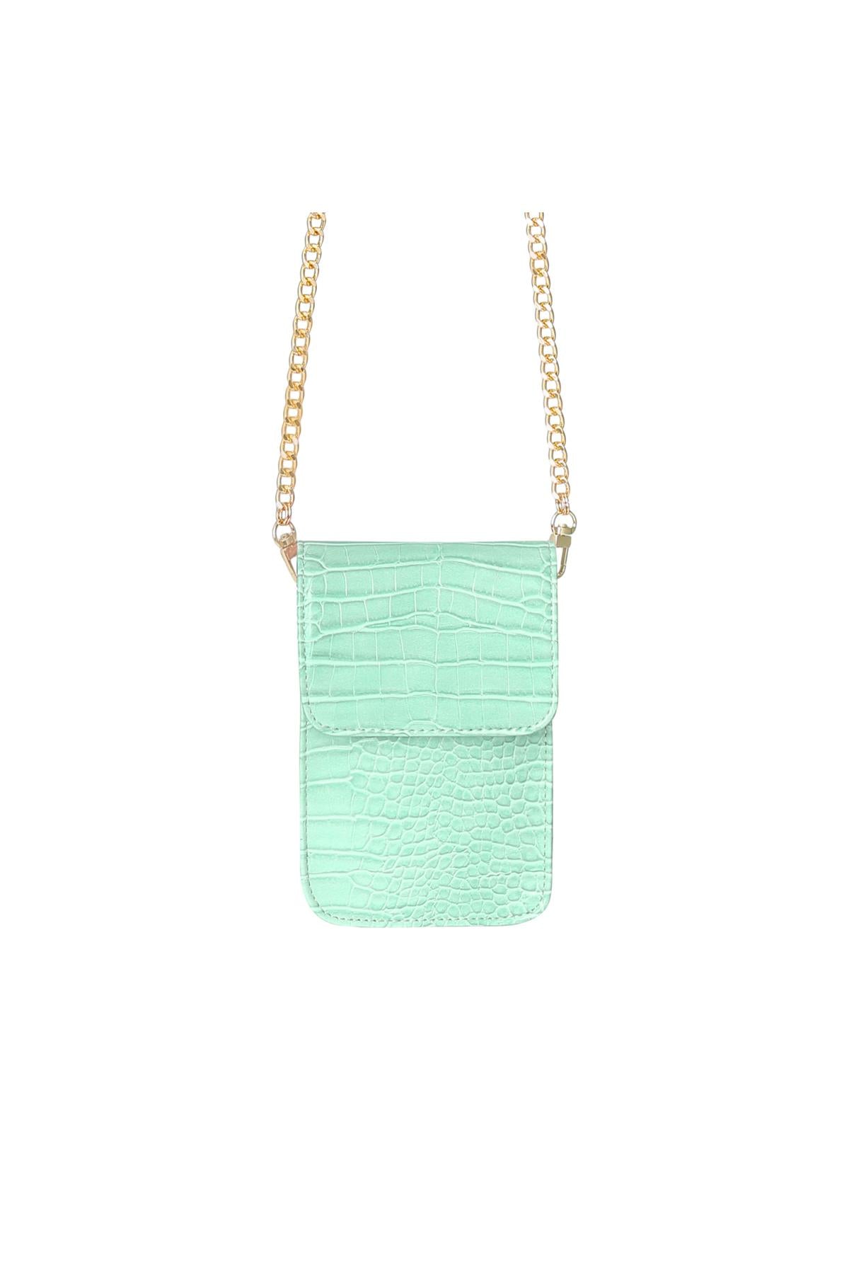 Croco dames telefoon tasje - Mintgroen/ mintkleur | Animal collectie