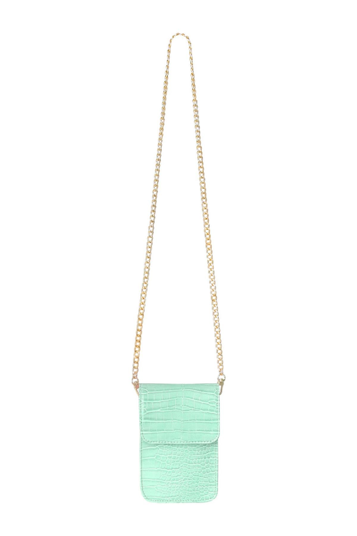 Croco dames telefoon tasje - Mintgroen/ mintkleur | Animal collectie