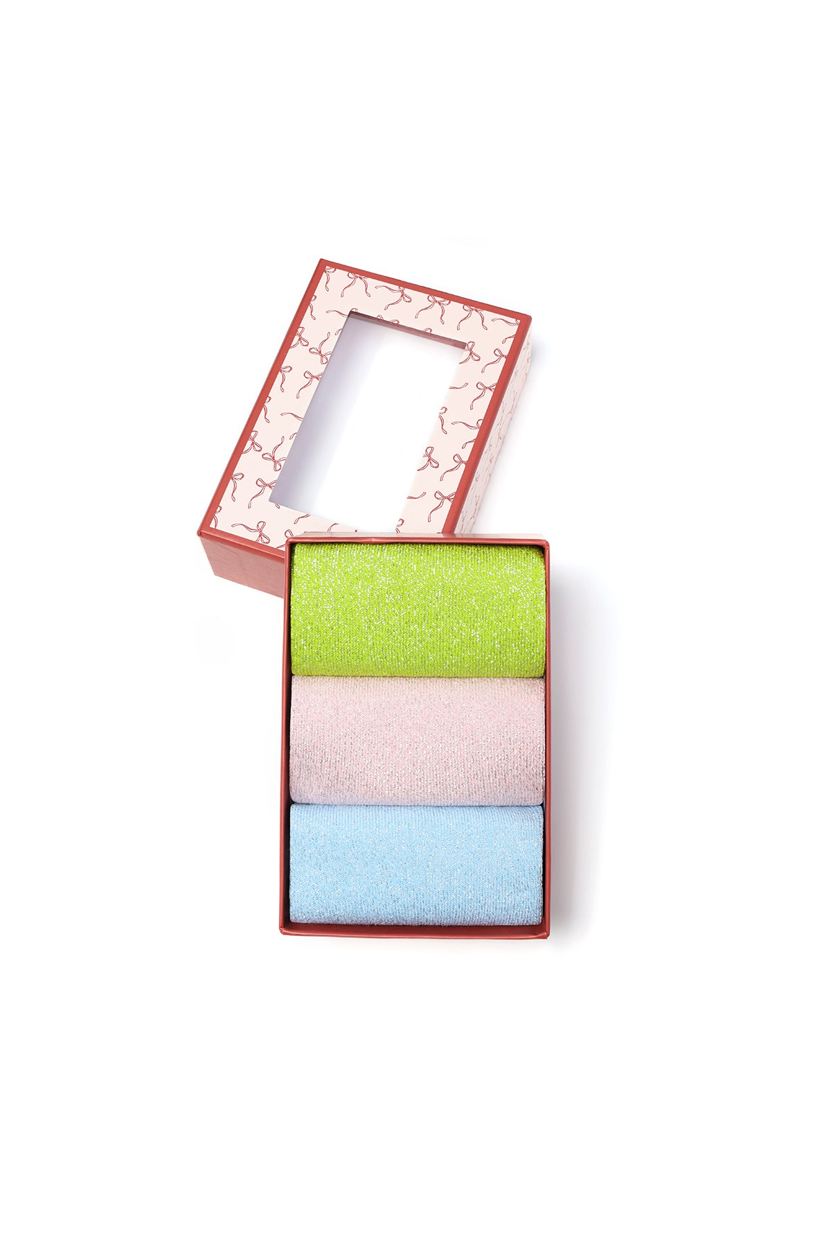 Katoenen sokken voor dames; 3-delige cadeau set - verschillende kleuren| Sparkle on Me collectie