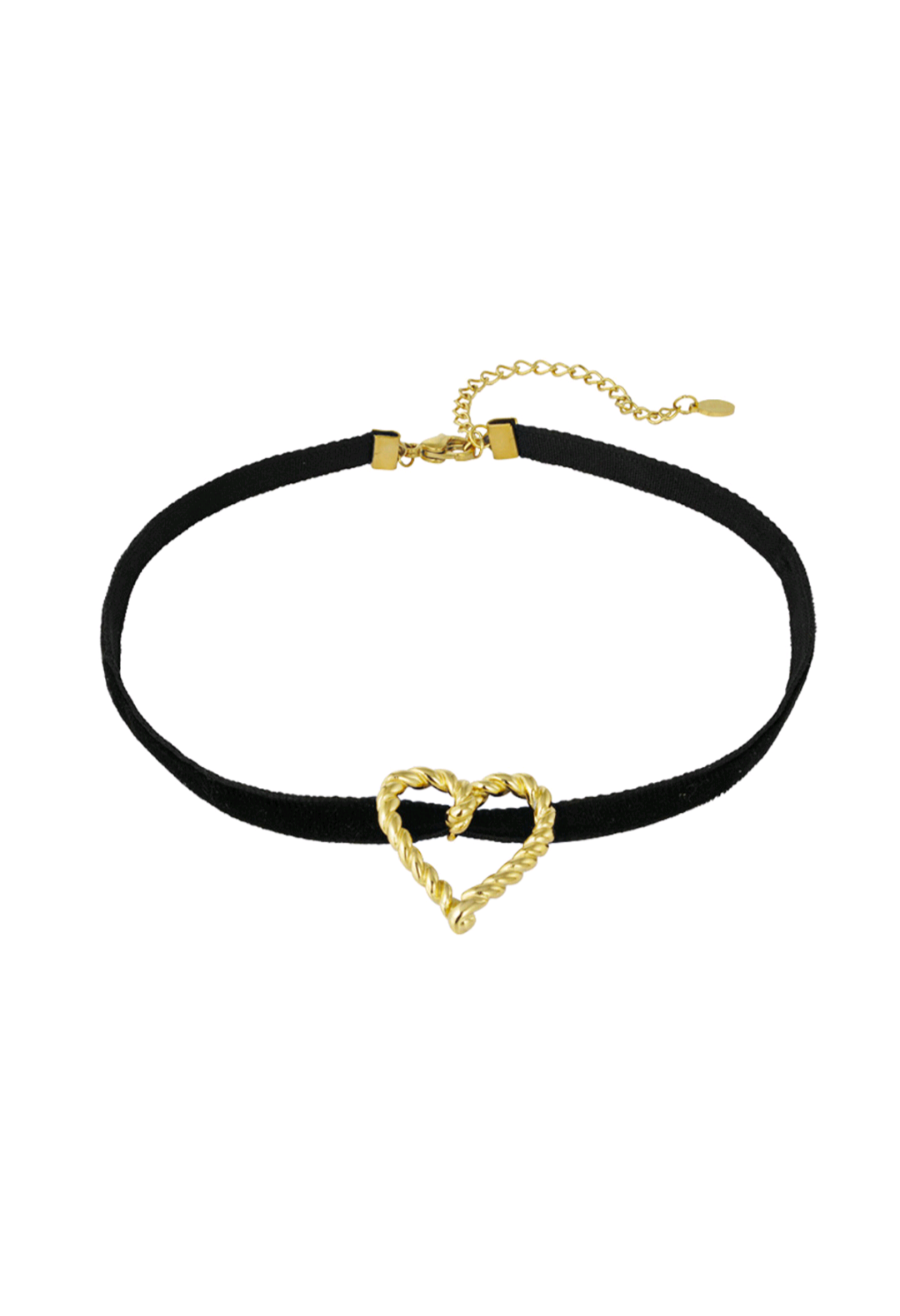 Dames ketting - met goudkleurige RVS Twisted Heart | Fall4me collectie 2.0