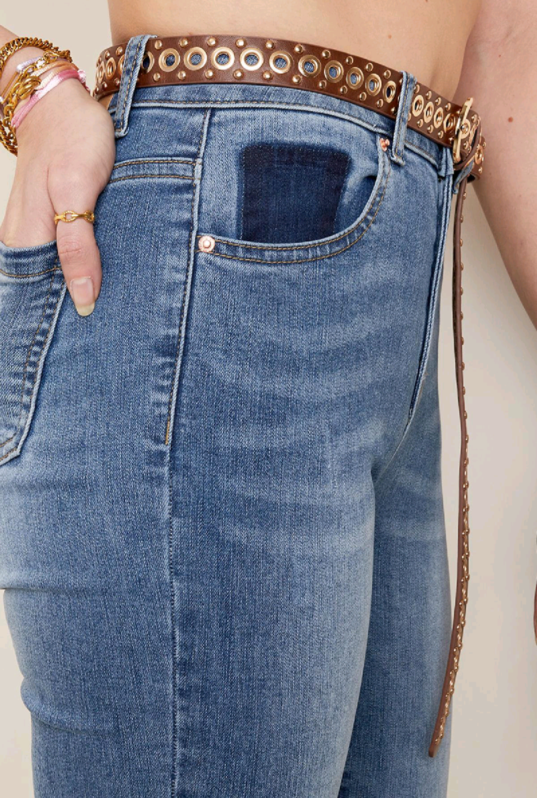 High waist stretch jeans crop - maat XS