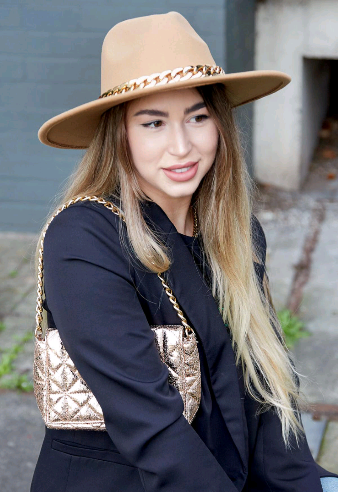 Fedora hoed dames met ketting - Linde groen | Fall4me collectie