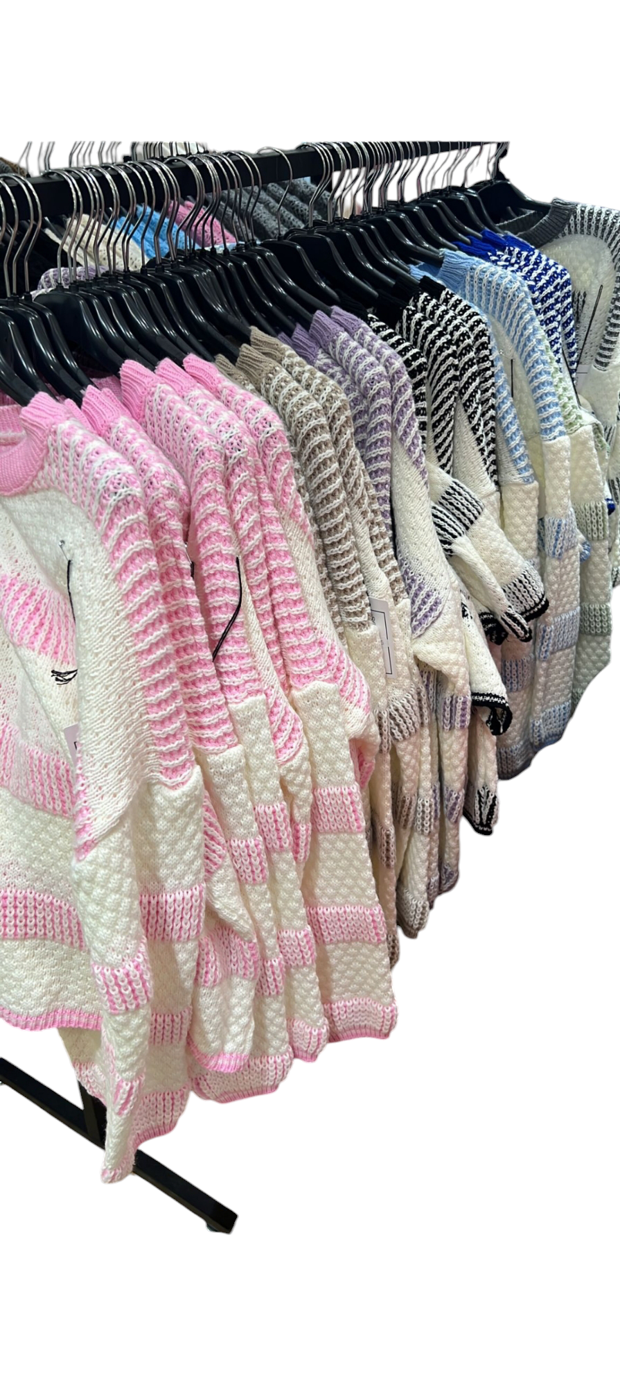 Stripes - Roze gebreide dames trui met strepen | Selflove collectie