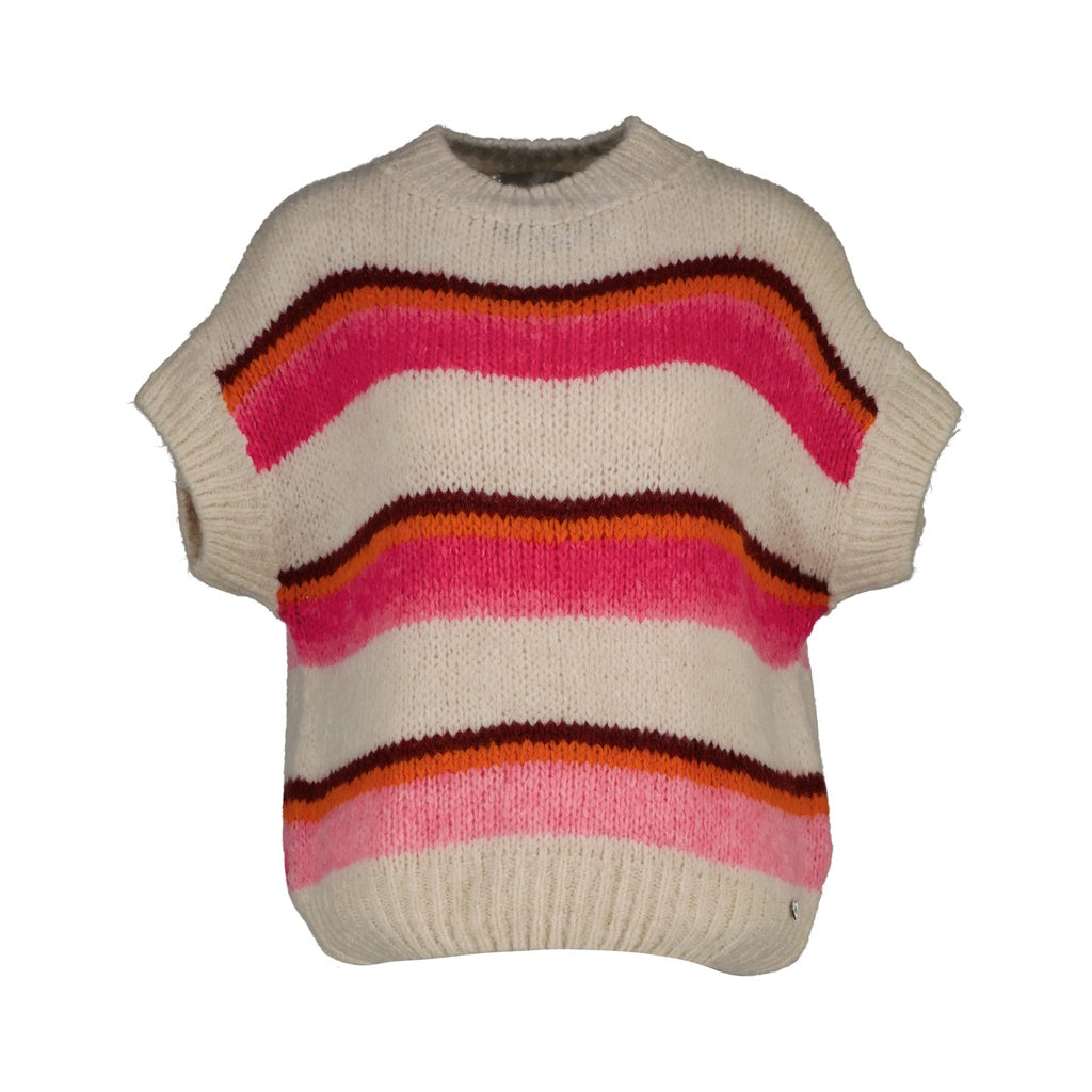 Amélie & Amélie: gebreide trui met korte mouwen dames; Battipaglia - Roze