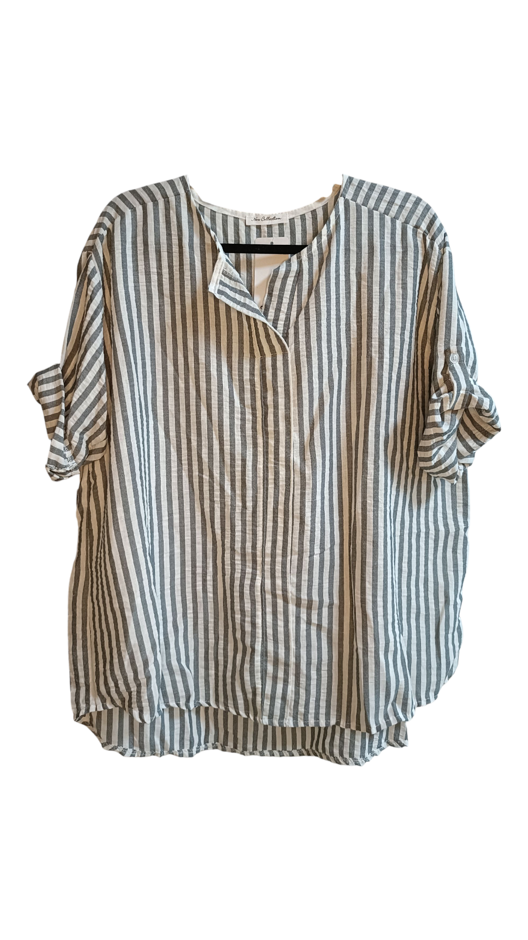 Gestreepte top dames met v-hals - Blauw (Lijkt op zwart) | Tee Time collectie
