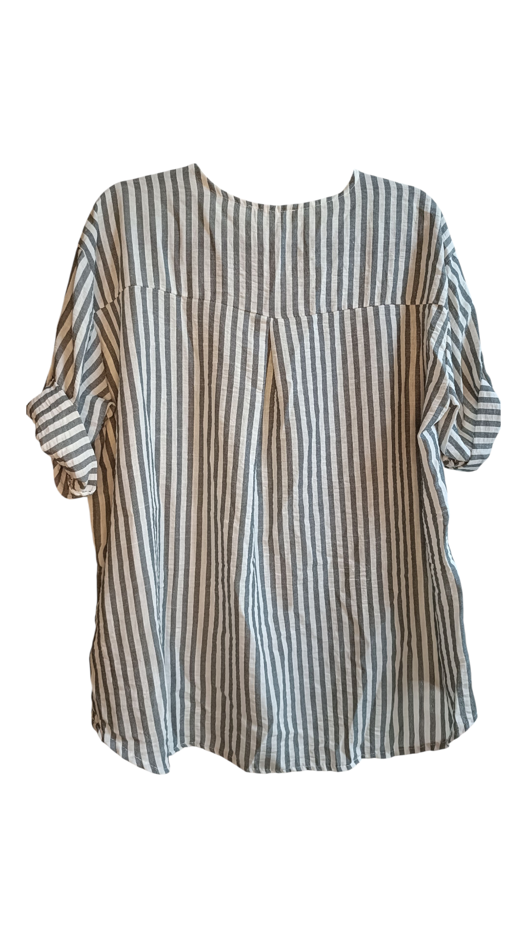 Gestreepte top dames met v-hals - Blauw (Lijkt op zwart) | Tee Time collectie