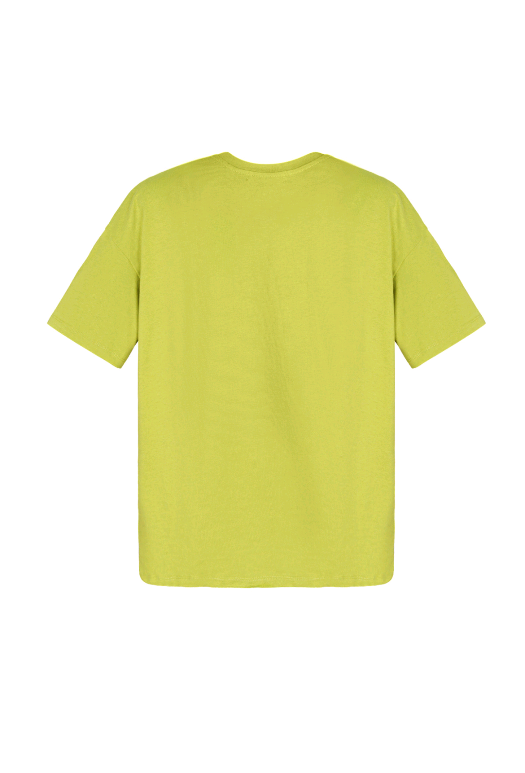 Gimme lime groen dames t-shirt met roze tekst/ logo; 'MM' - Lime groen/ Licht roze | Tee Time collectie