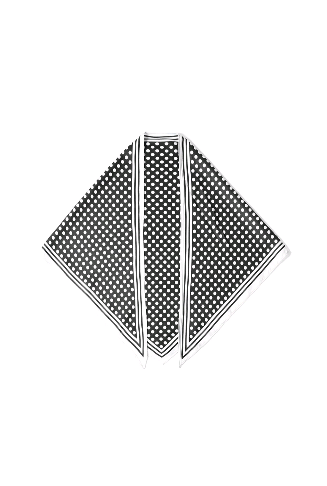 Driehoek sjaal/ grote neksjaal dames polka dots - Zwart/ Wit