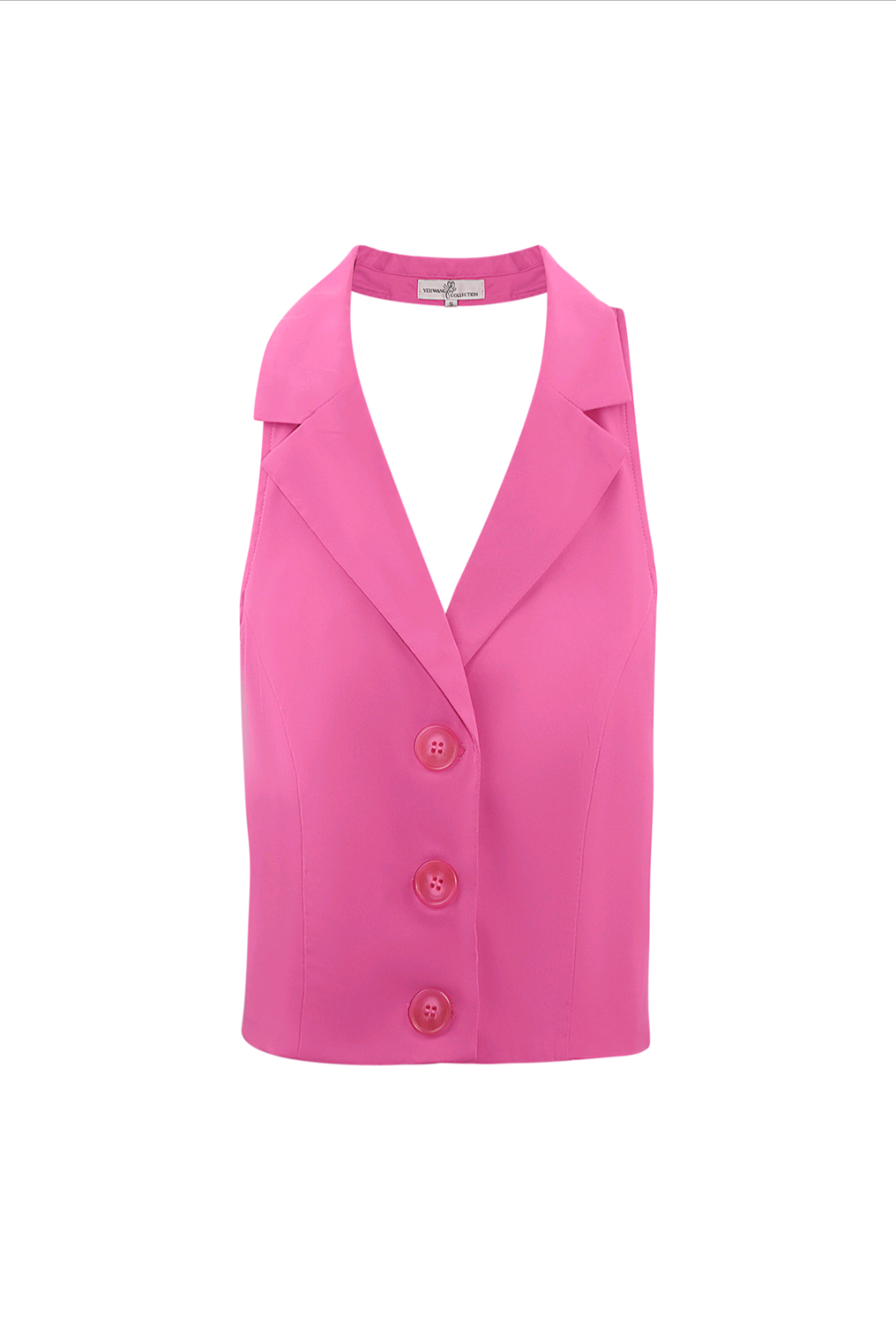 Dani; dames haltertopje/ gilet - Fuchsia roze | Lente & Pastels collectie