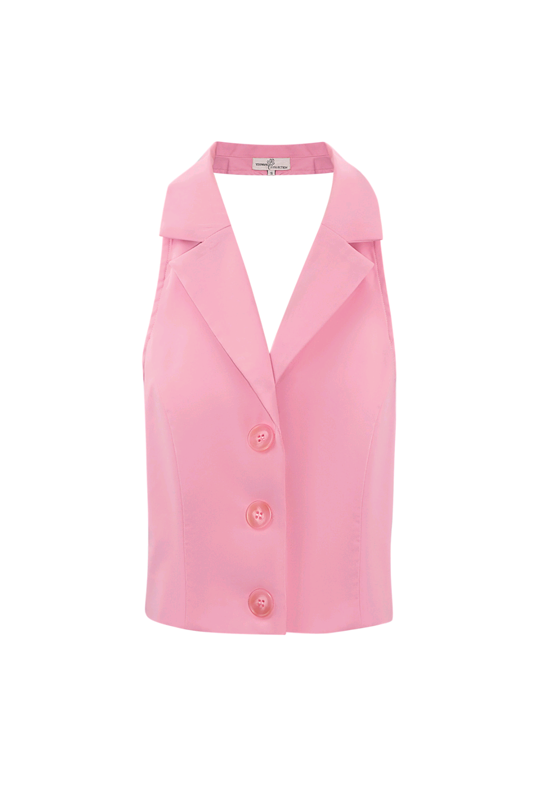 Dani; dames haltertopje/ gilet - Licht roze | Lente & Pastels collectie