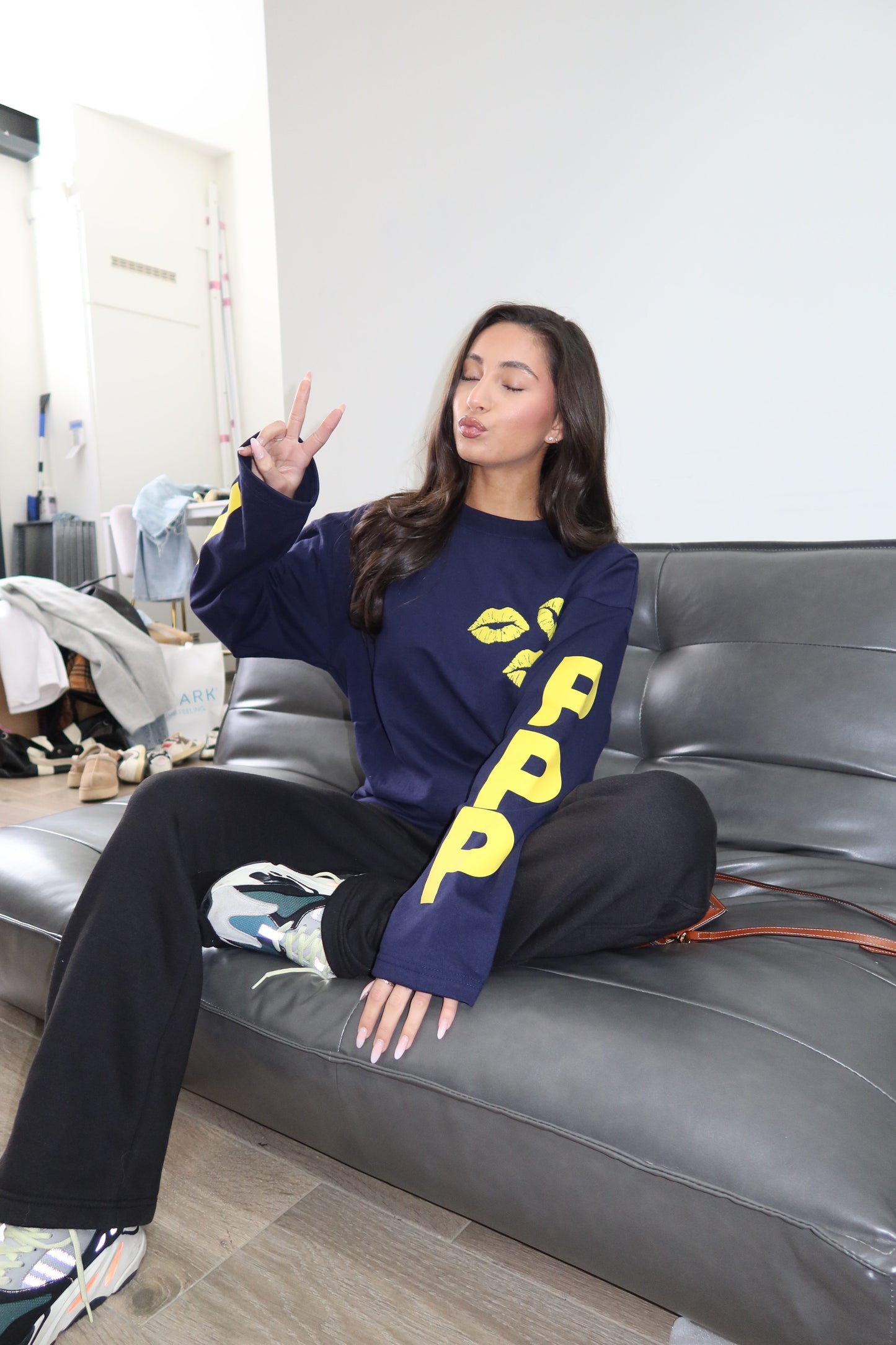 Priority PPP Longsleeve t-shirt - Blauw/ Geel