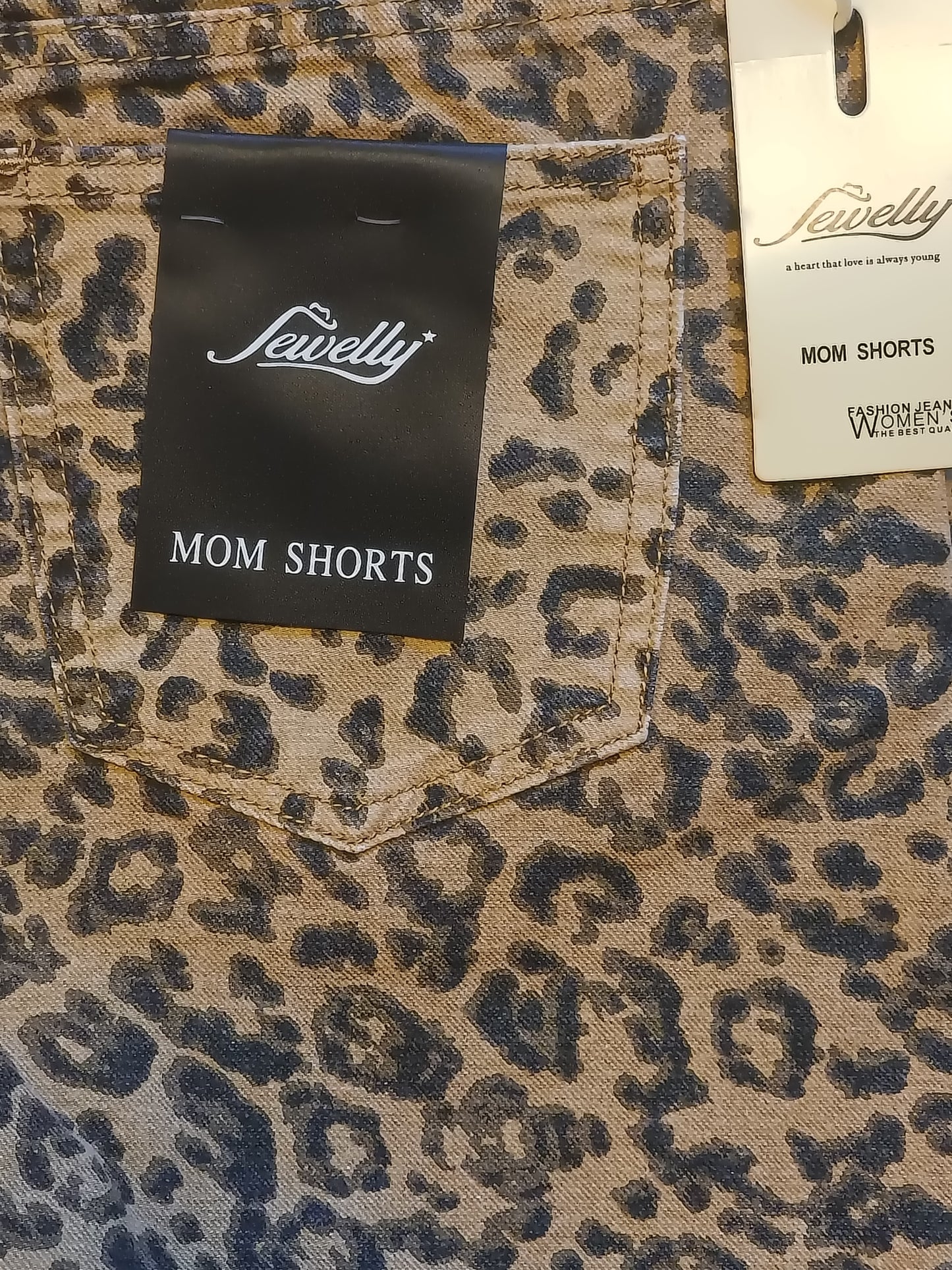 Emma - Denim shorts met panterprint | Animal collectie