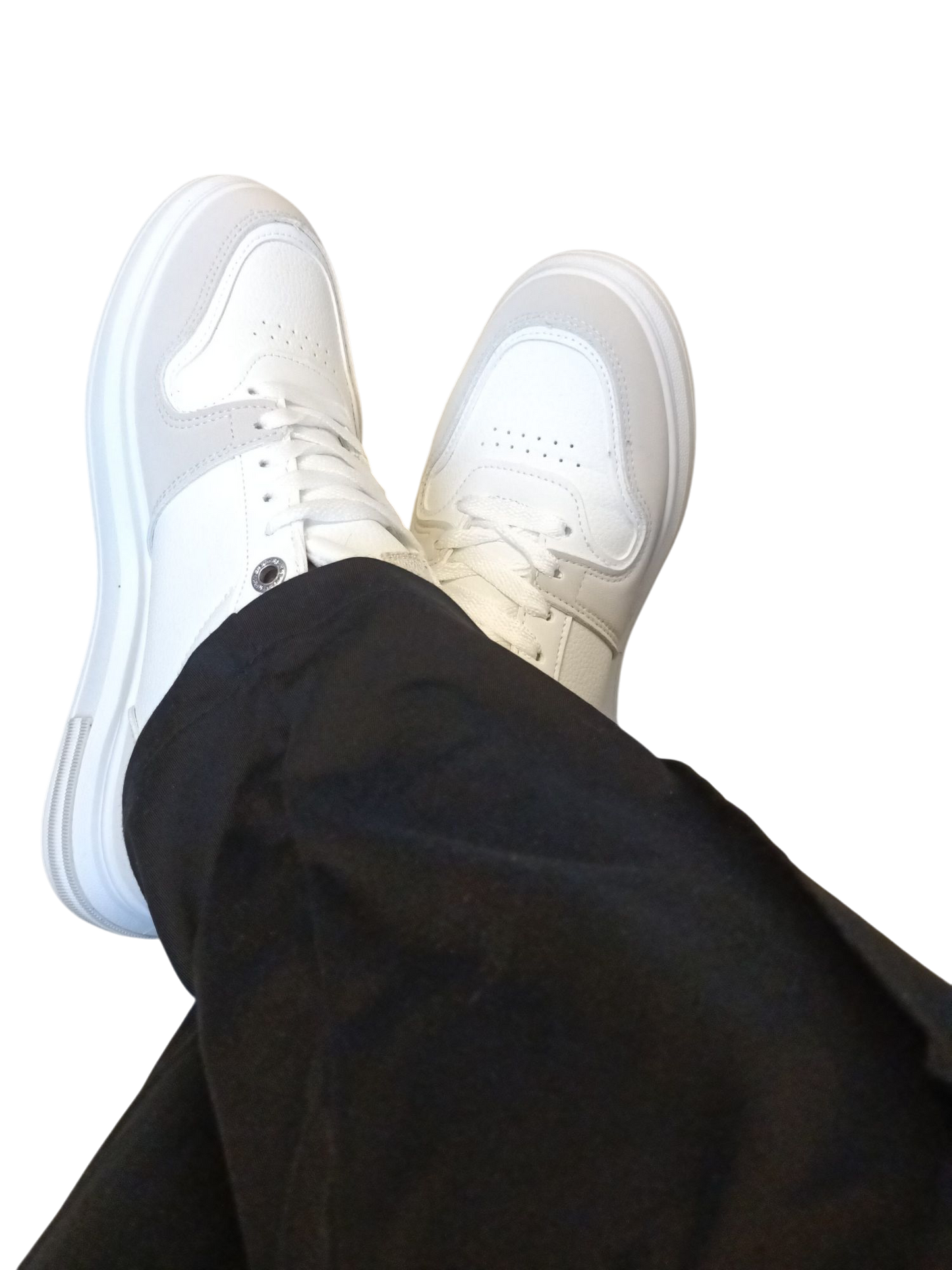 Trendy witte dames sneakers met gouden en beige details