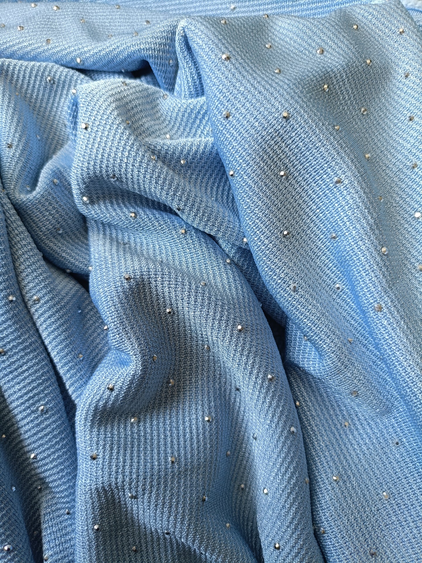 Dames vleermuis top met glitters - Blauw | Lente & Pastels collectie