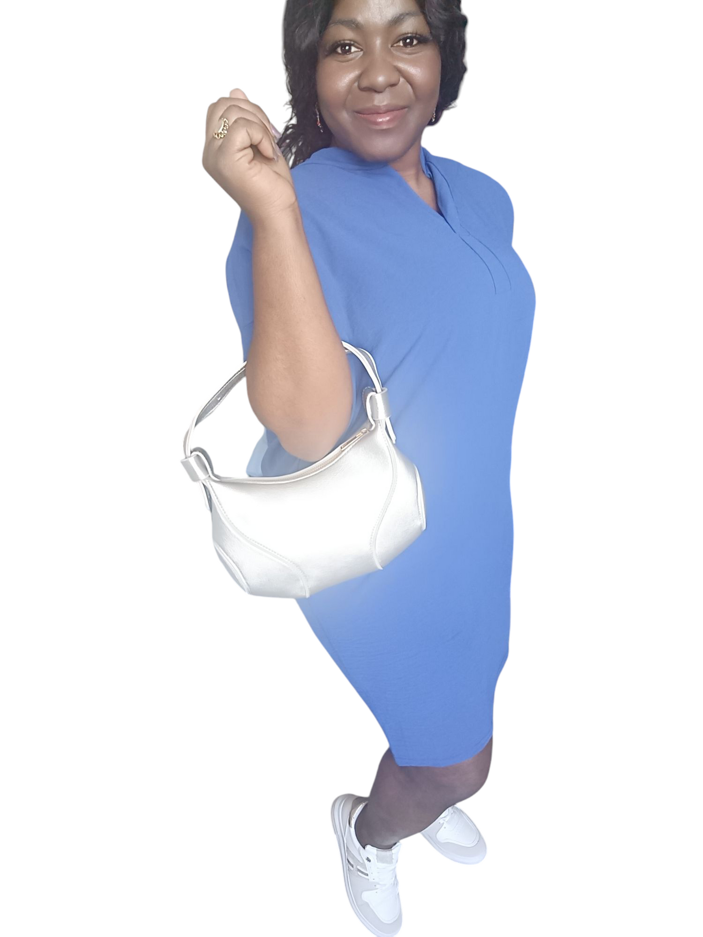 Anna - dames jurk met korte mouwen - Kobaltblauw | Lente & Pastels collectie