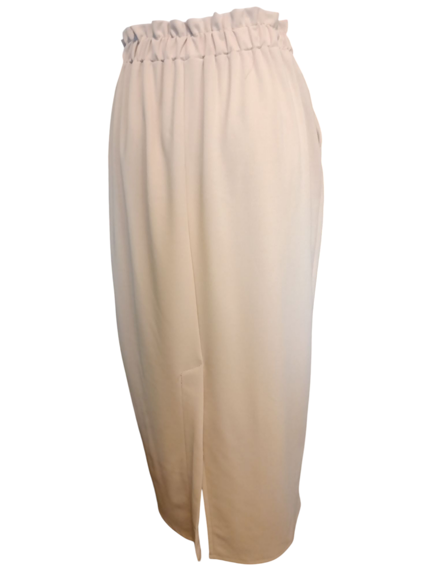 Libby - (Plussize) dames rok met zakken en elastische tailleband - Beige | Rock that Skirt collectie