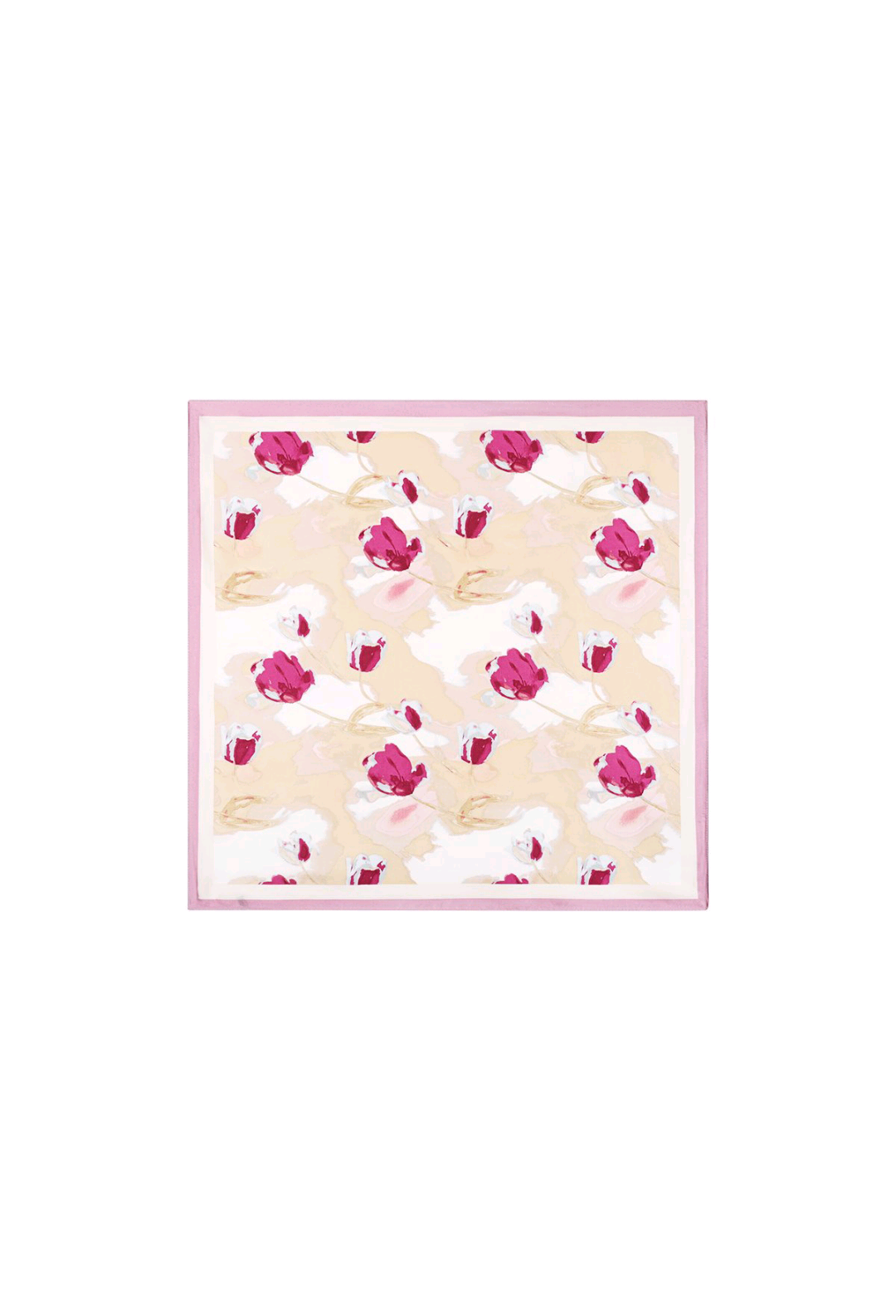 Nek sjaaltje dames; Buy Me Flowers - Beige/ Fuchsia