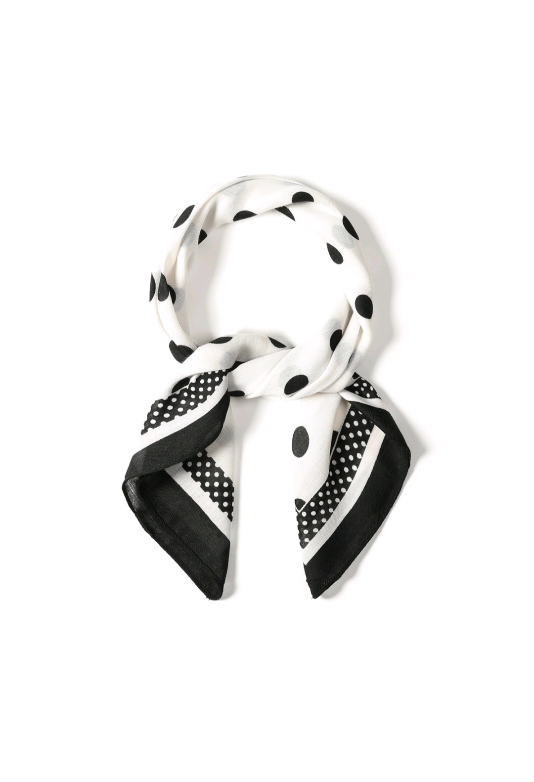 Nek sjaaltje dames Double polka dots - Wit/ Zwart