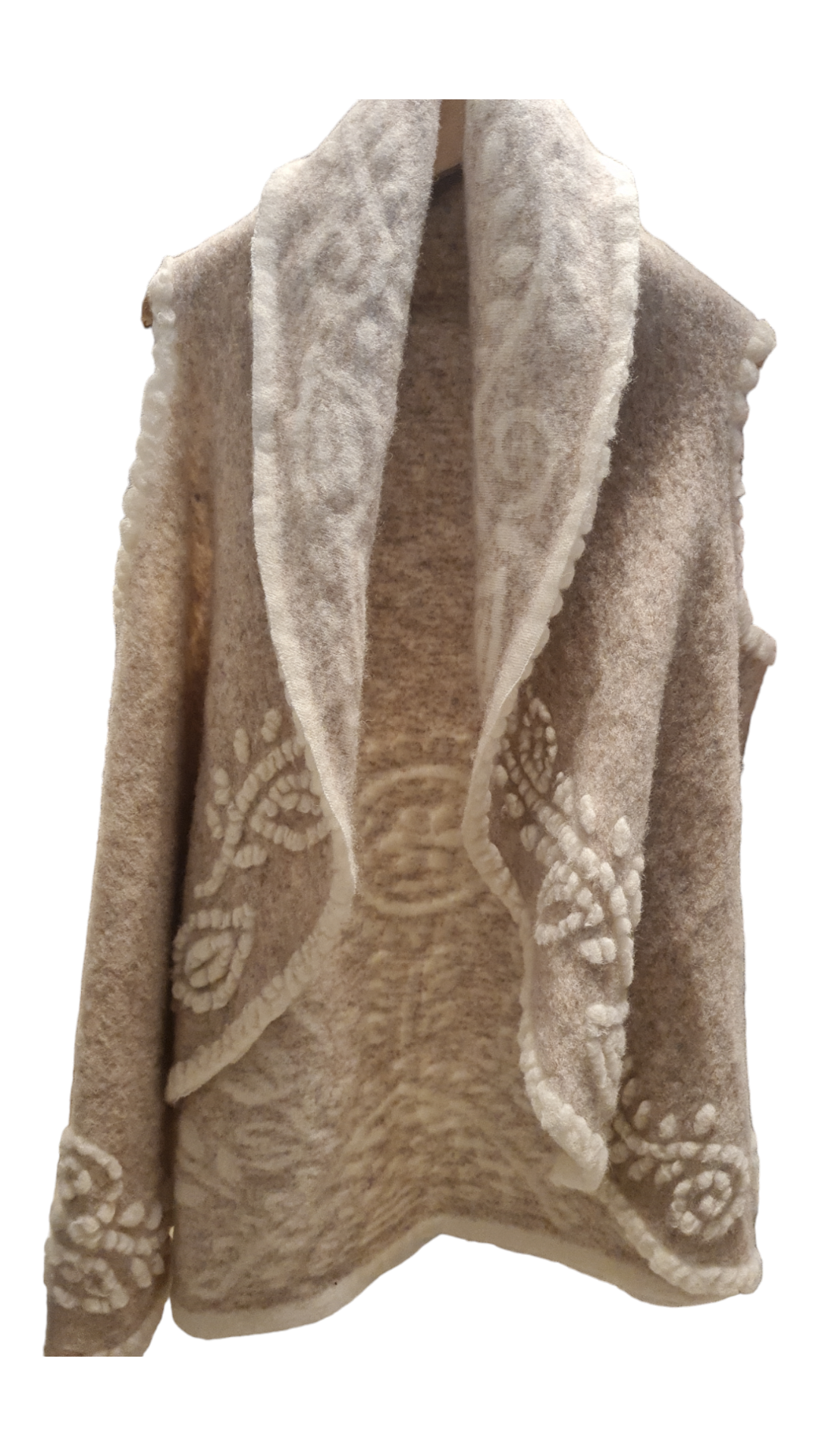 Bewerkte Beige Boho Gilet