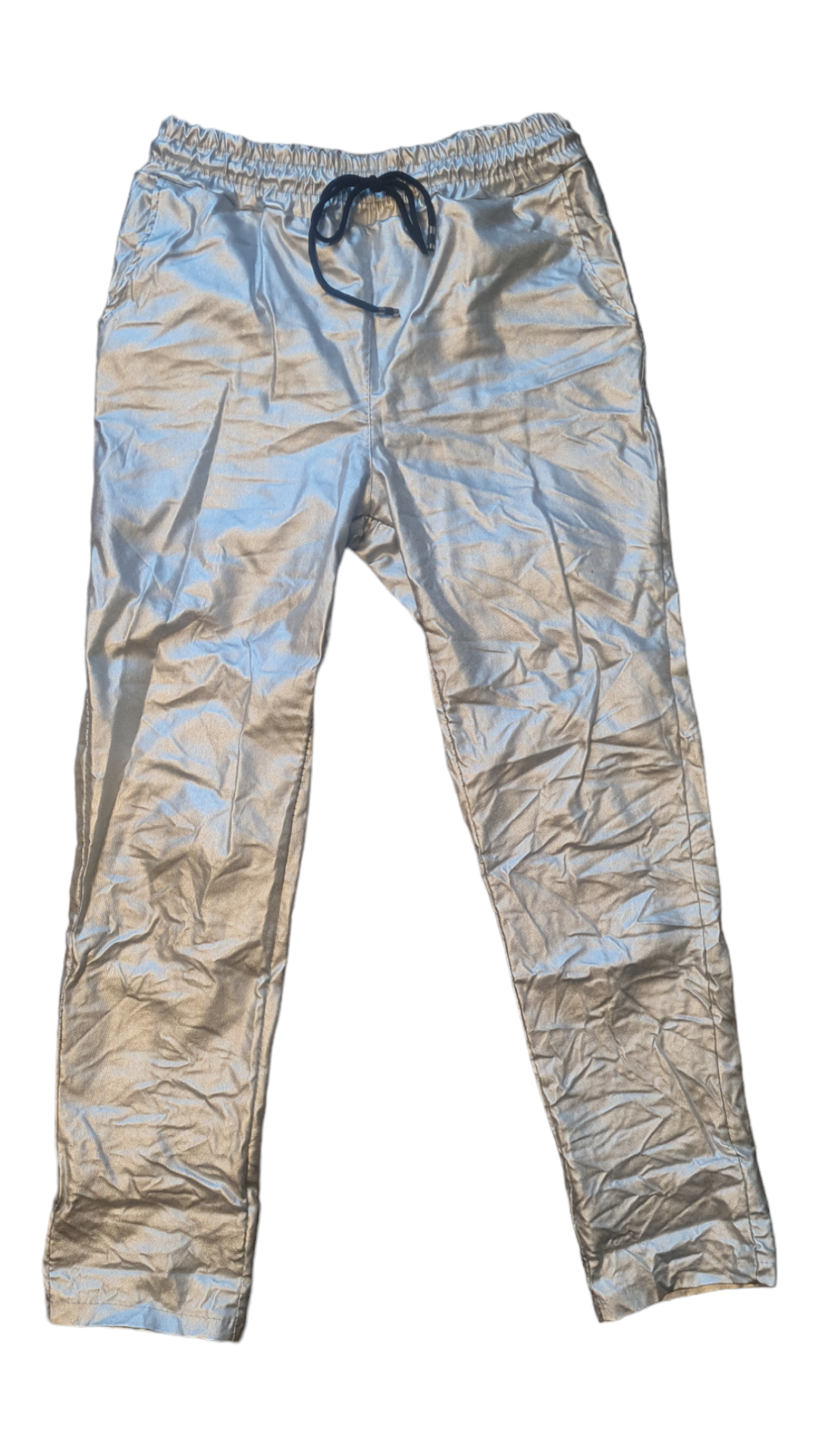 Metallic dames waxbroek - Zilver
