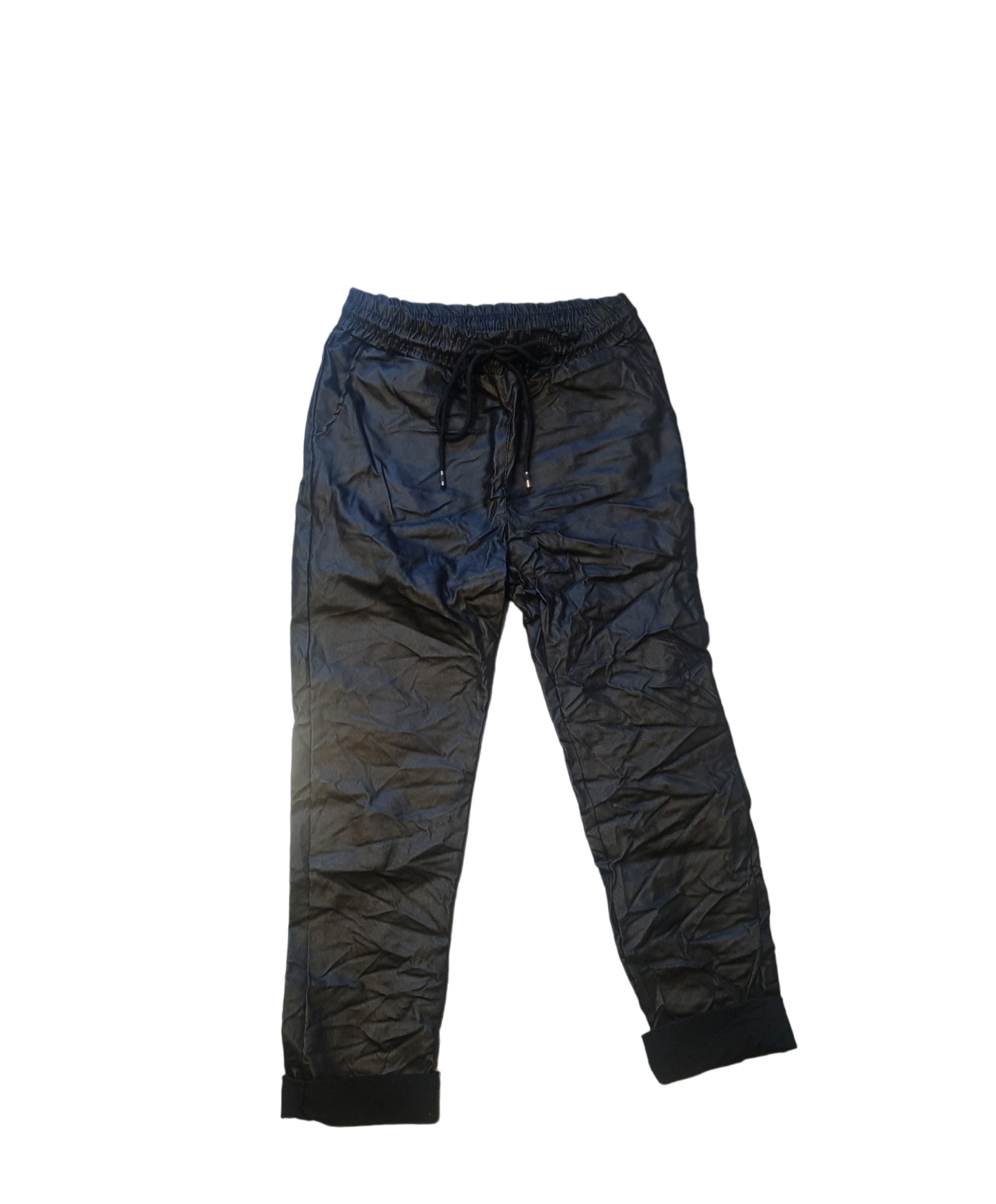 Dames waxbroek met aantrekkoord - Zwart