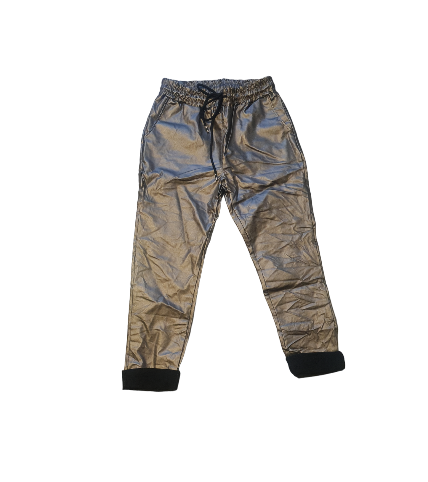 Metallic dames waxbroek - Brons