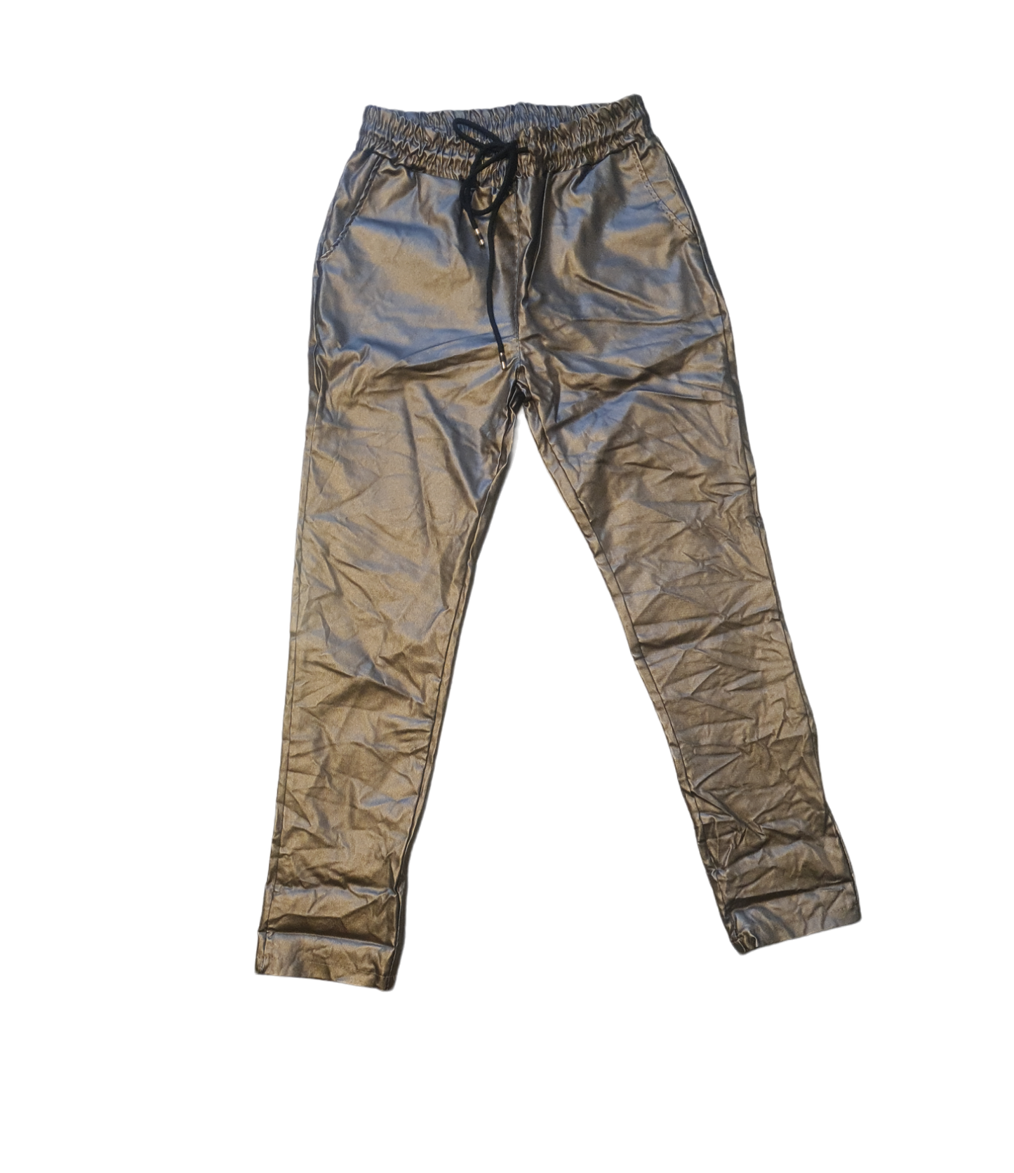 Metallic dames waxbroek - Brons