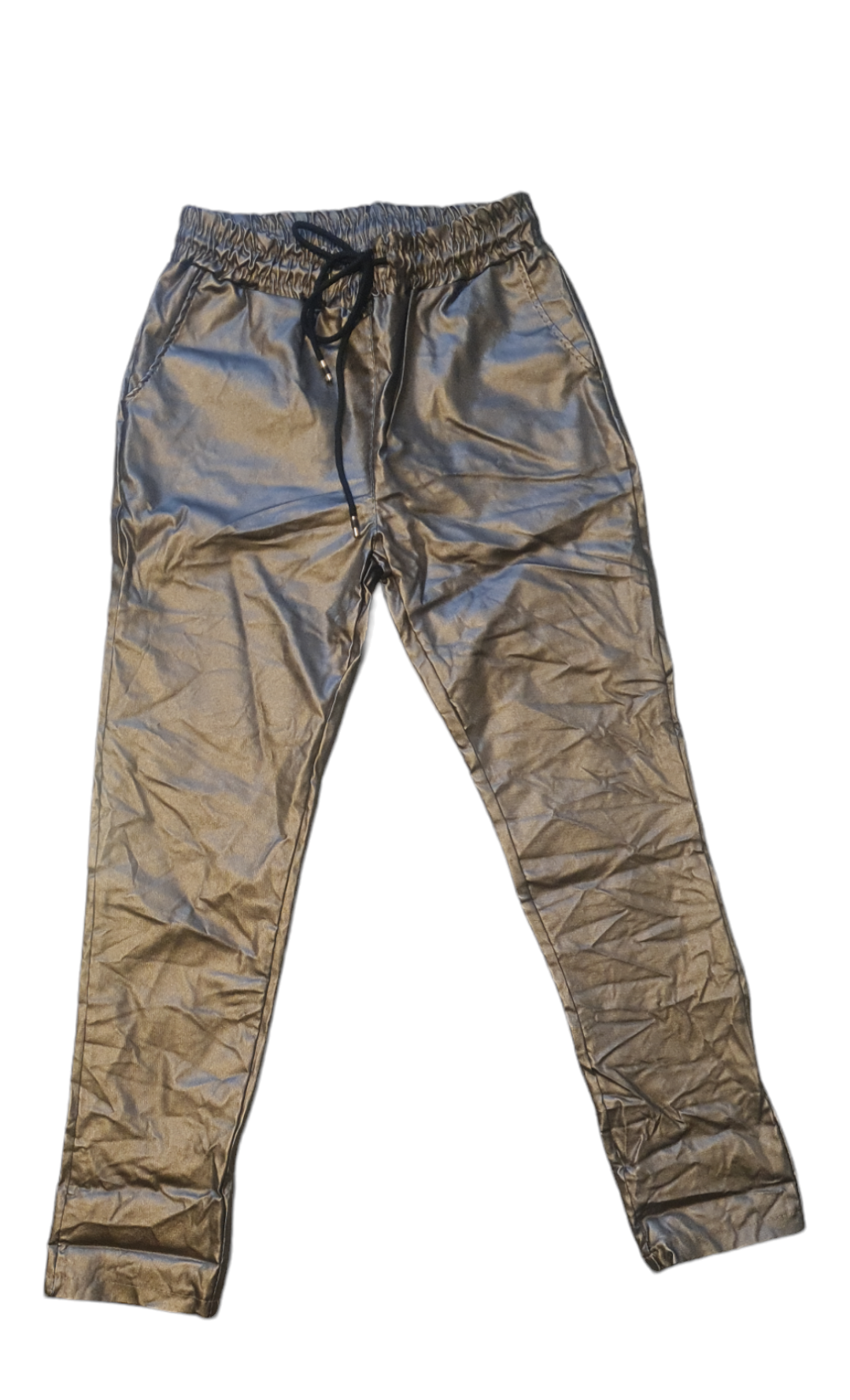 Metallic dames waxbroek - Brons