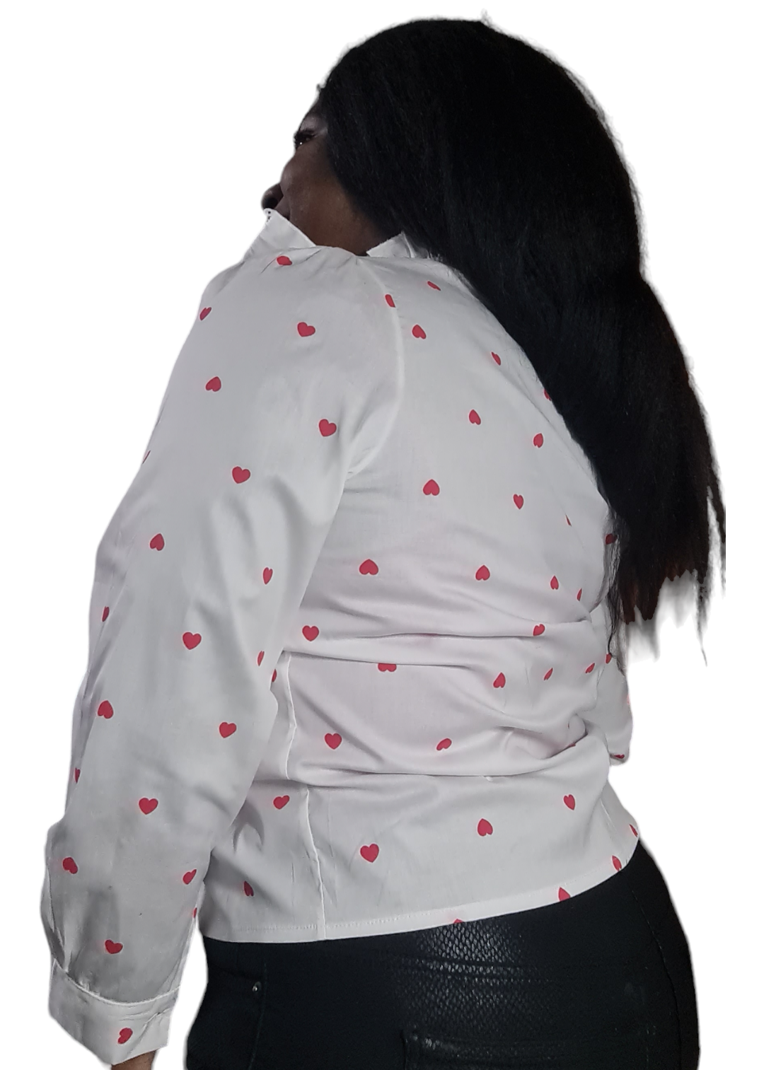 Lovely - Witte dames blouse met hartjes