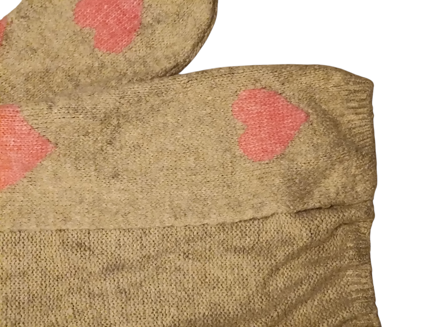 Liana - Taupe gebreide dames vest met hartjes | Selflove collectie