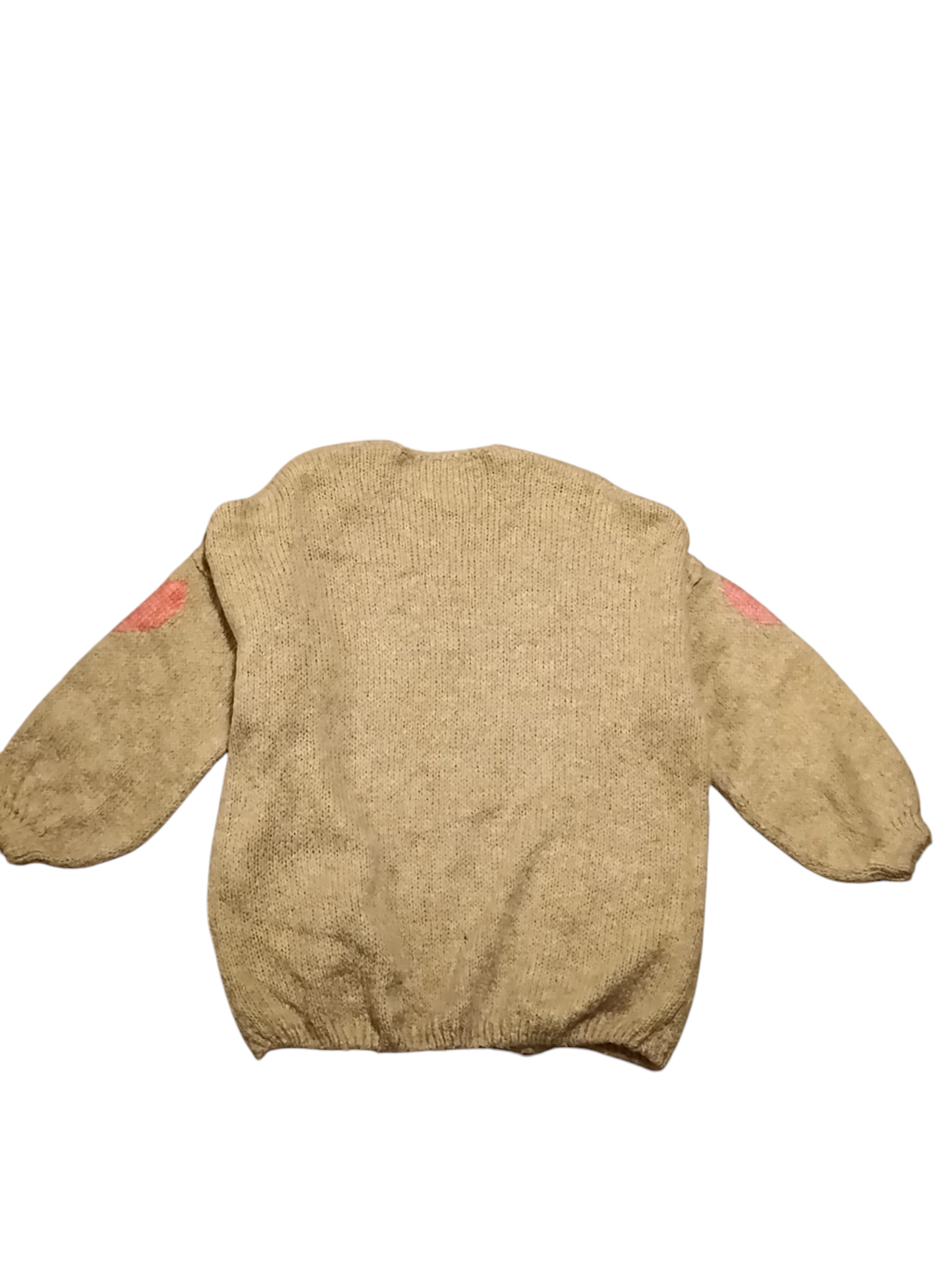Liana - Taupe gebreide dames vest met hartjes | Selflove collectie