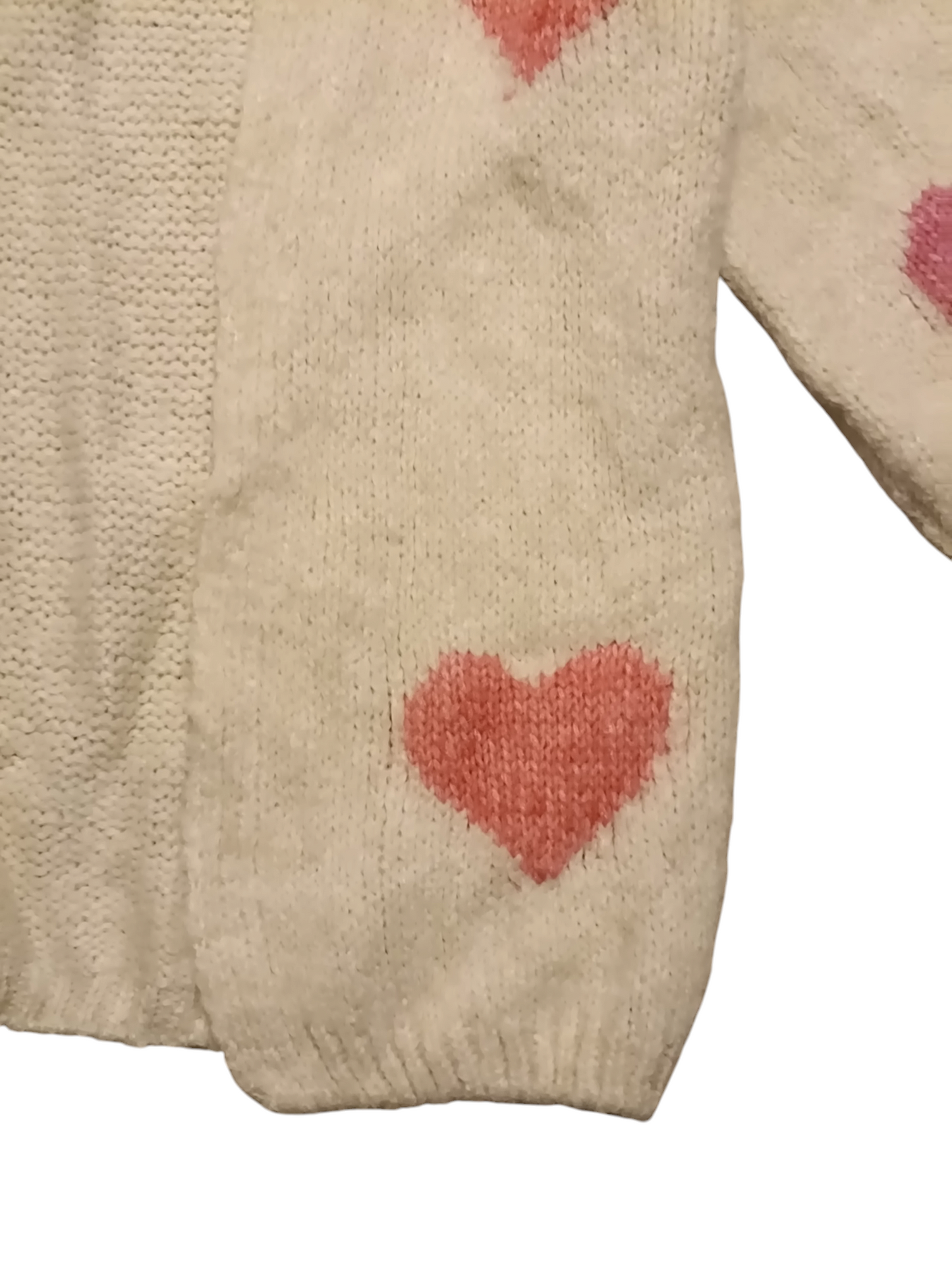 Liana - Taupe gebreide dames vest met hartjes | Selflove collectie