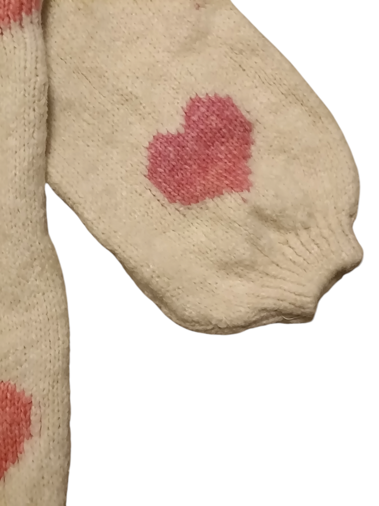 Liana - Roomwit gebreide dames vest met hartjes | Selflove collectie