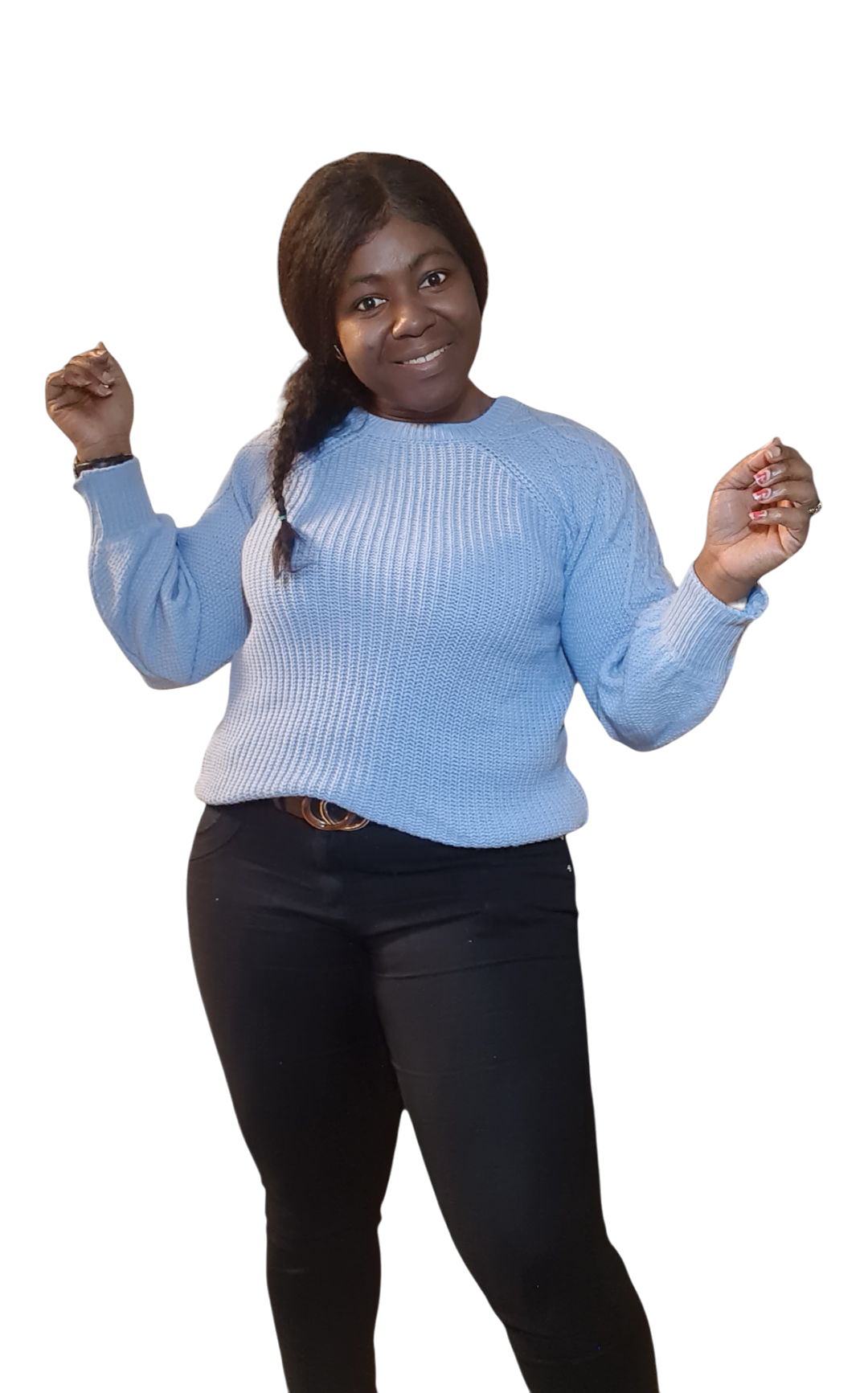 Cutey - Blauwe gebreide dames trui | Selflove collectie