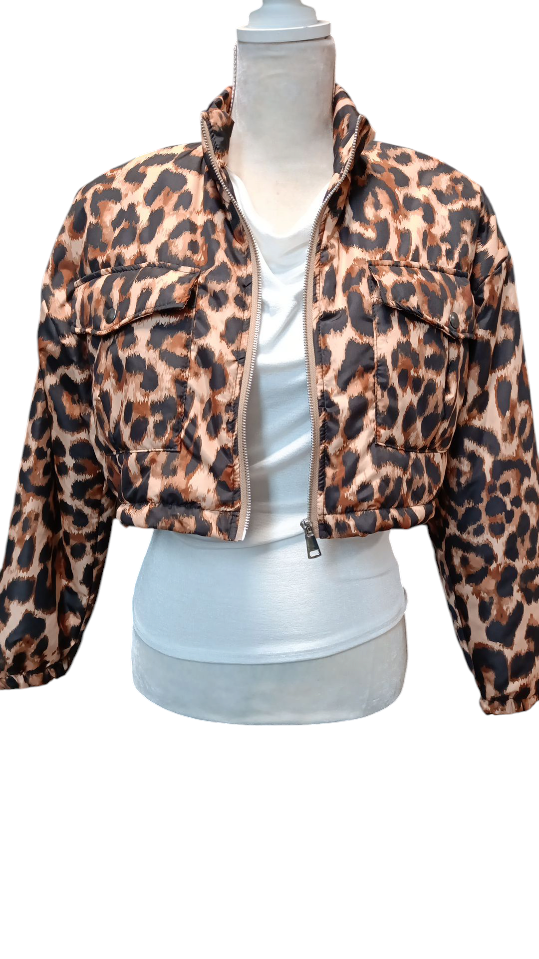 Cropped bomberjack dames - Panterprint | Animal collectie