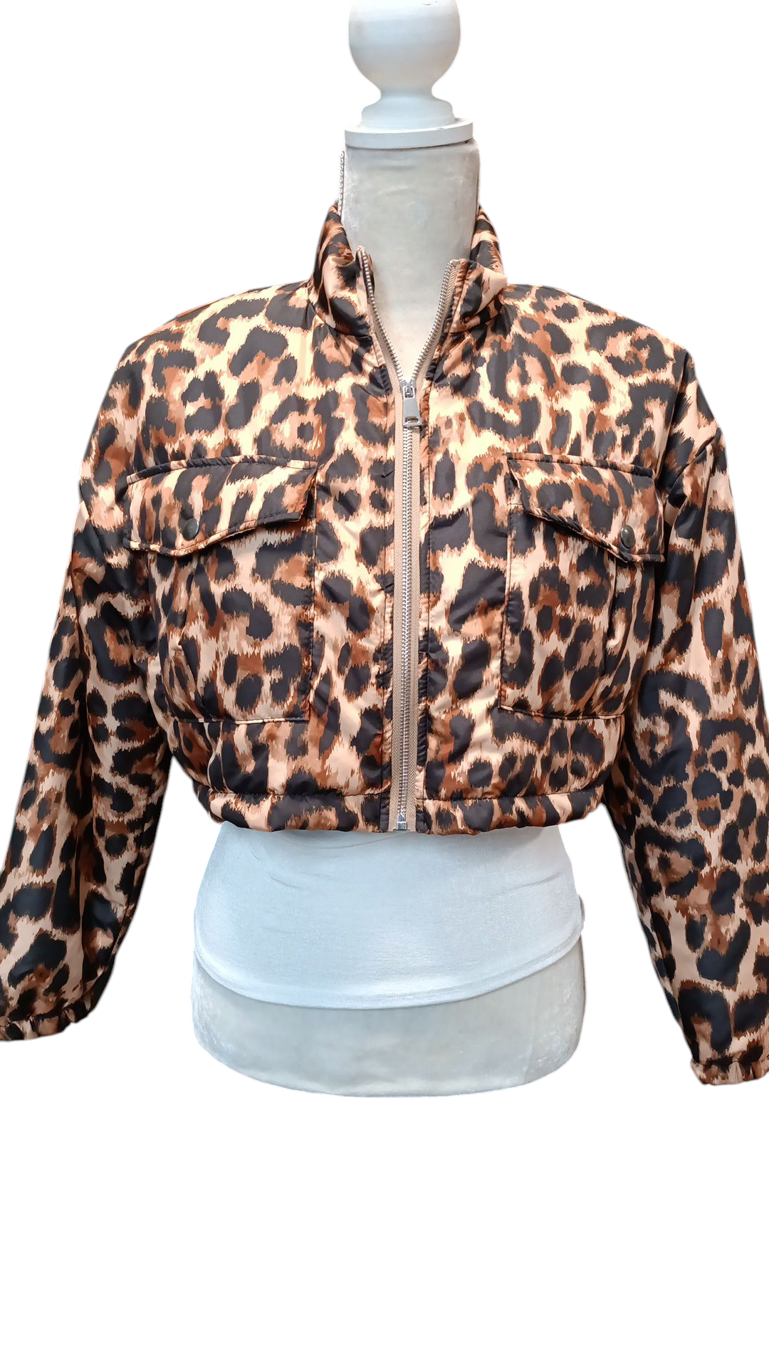 Cropped bomberjack dames - Panterprint | Animal collectie