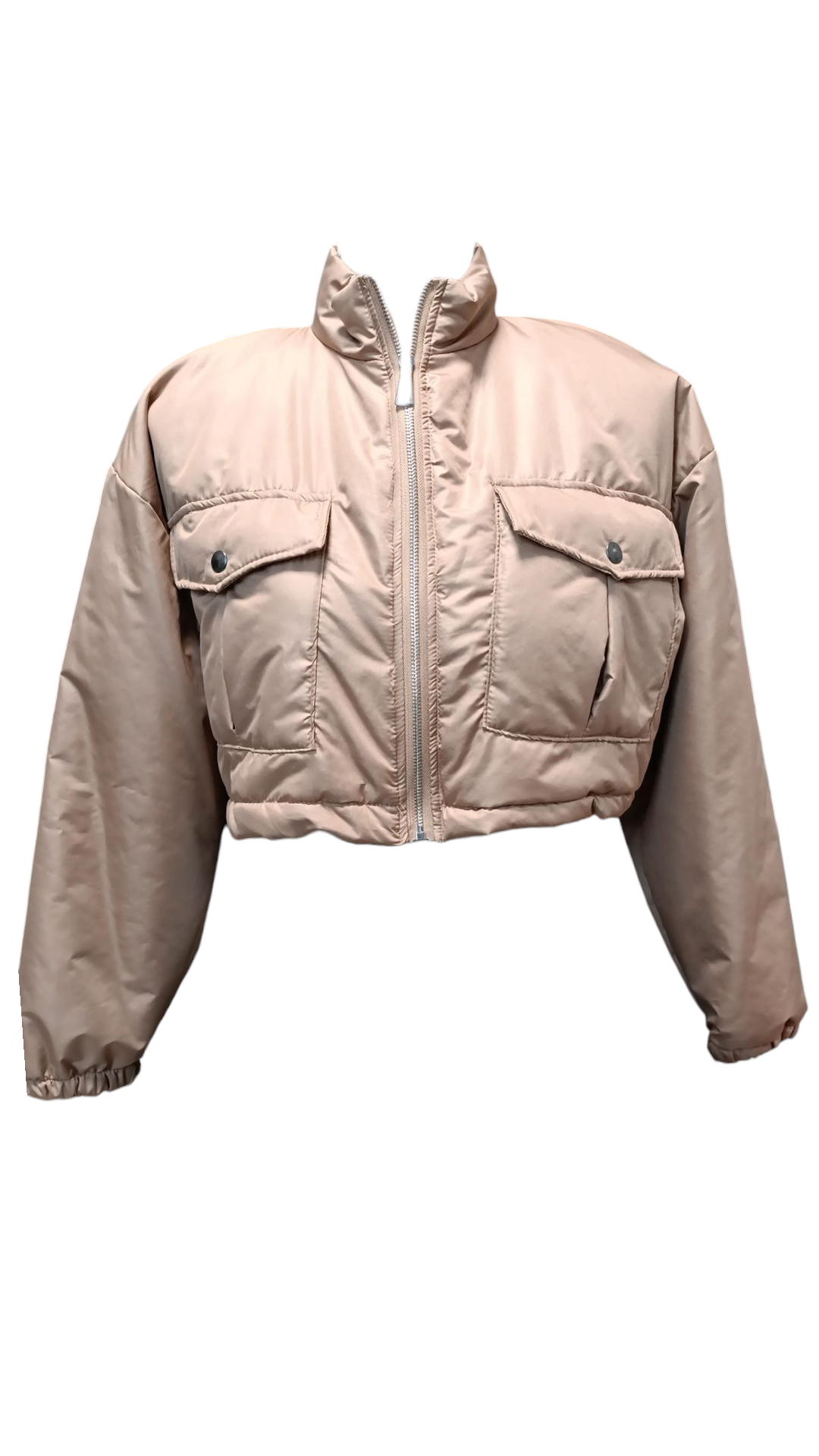 Cropped bomberjack dames - Beige | Animal collectie