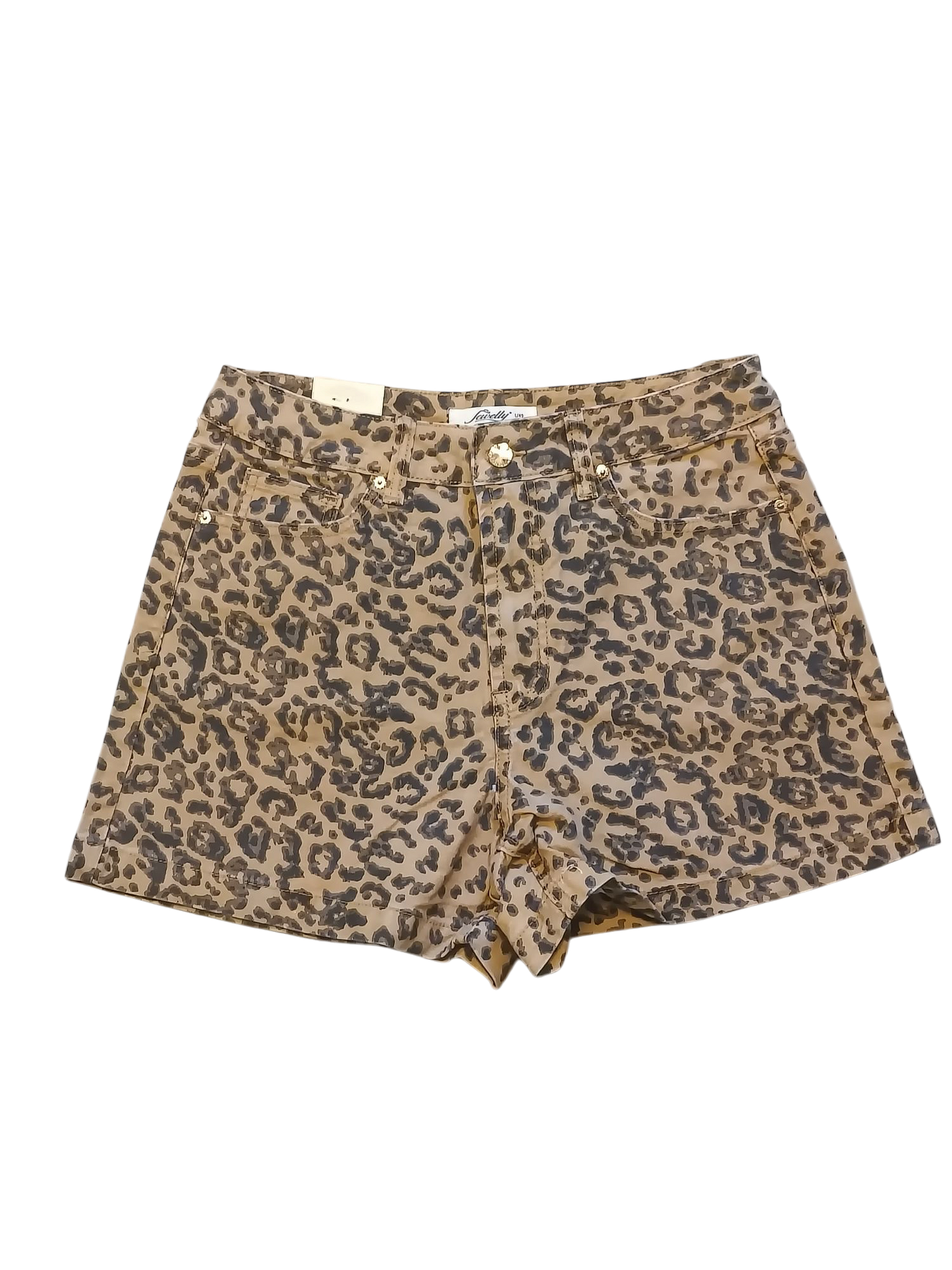 Emma - Denim shorts met panterprint | Animal collectie