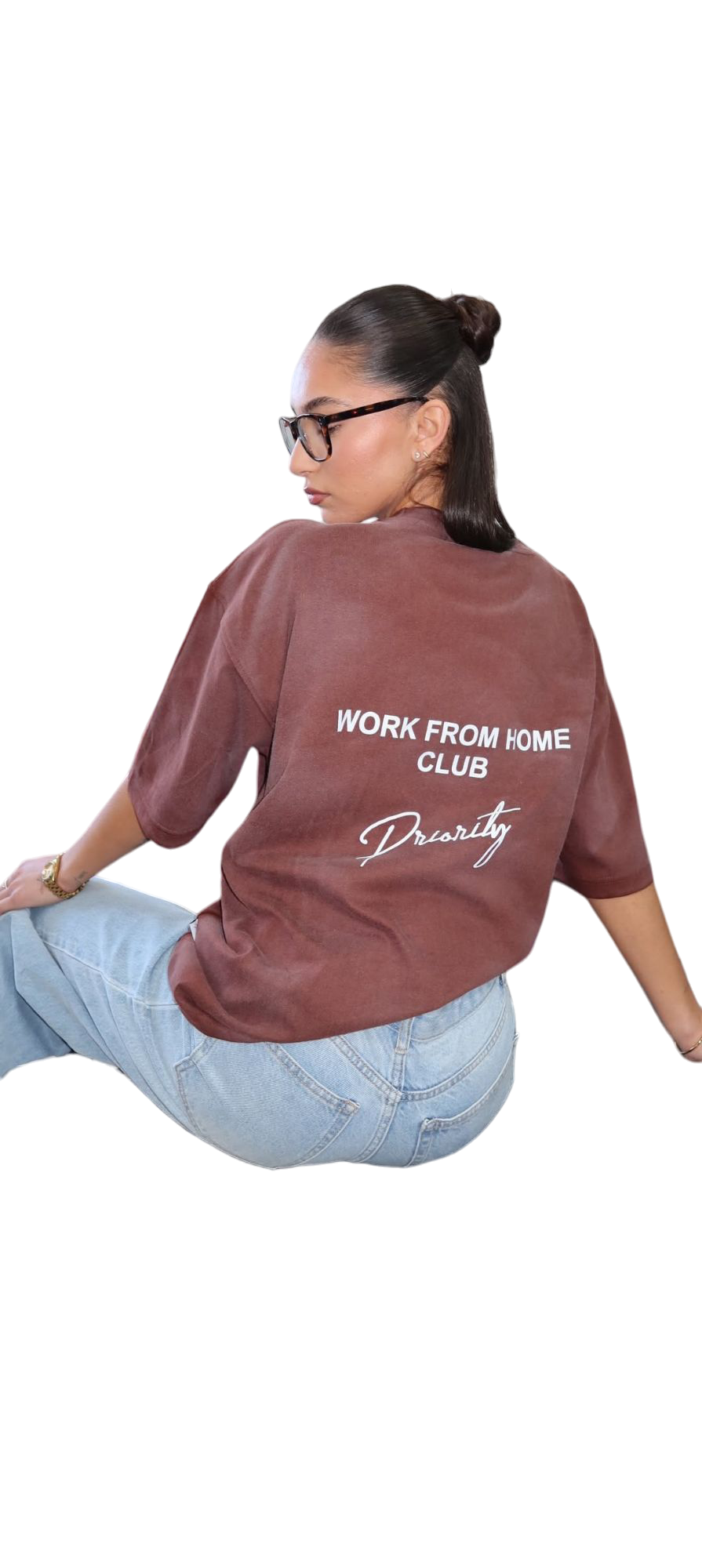 Priority Work from home club tee/t-shirt - Bruin (Washed Brown)