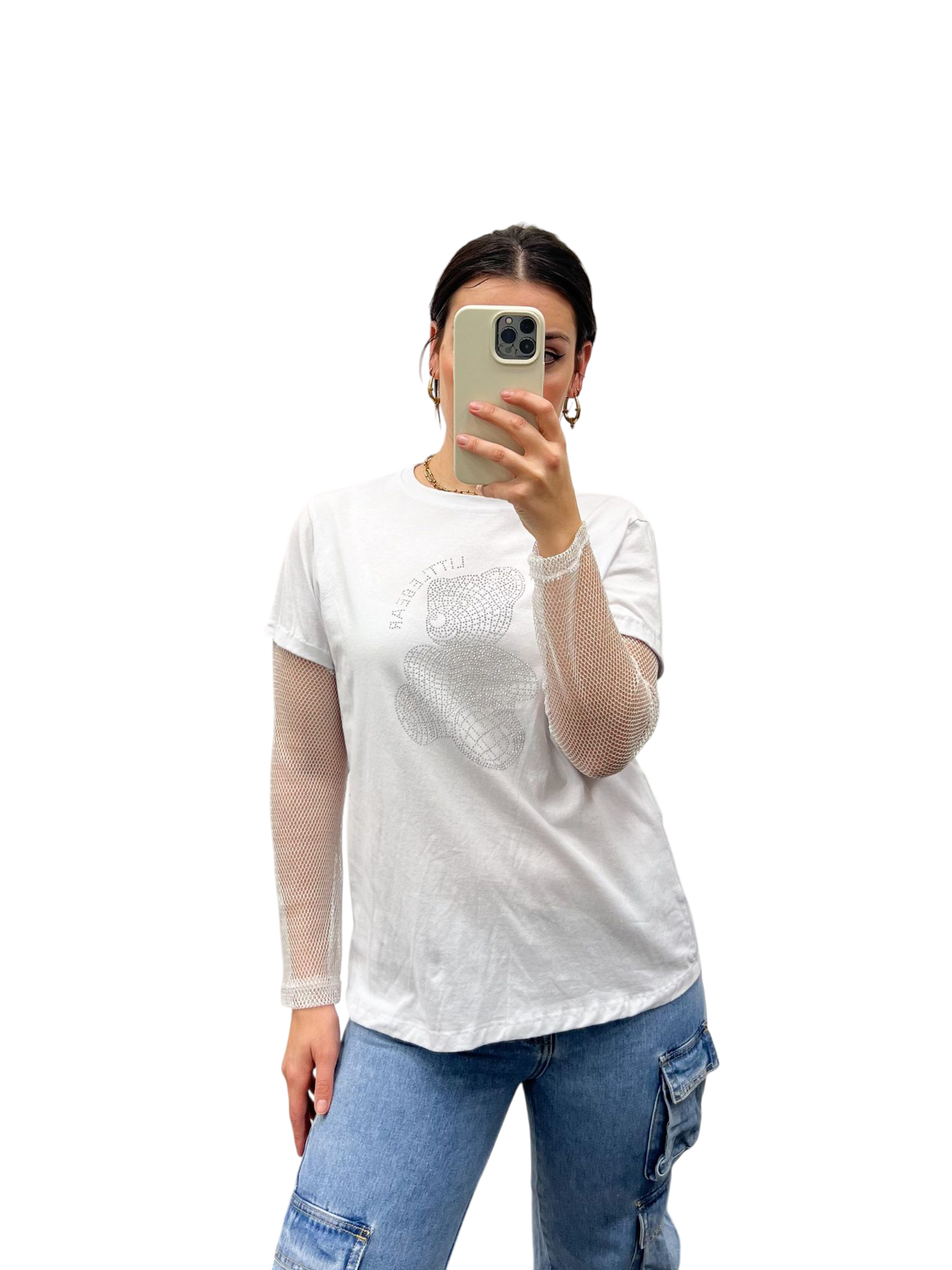 Little bear dames t-shirt met strass | Animal collectie