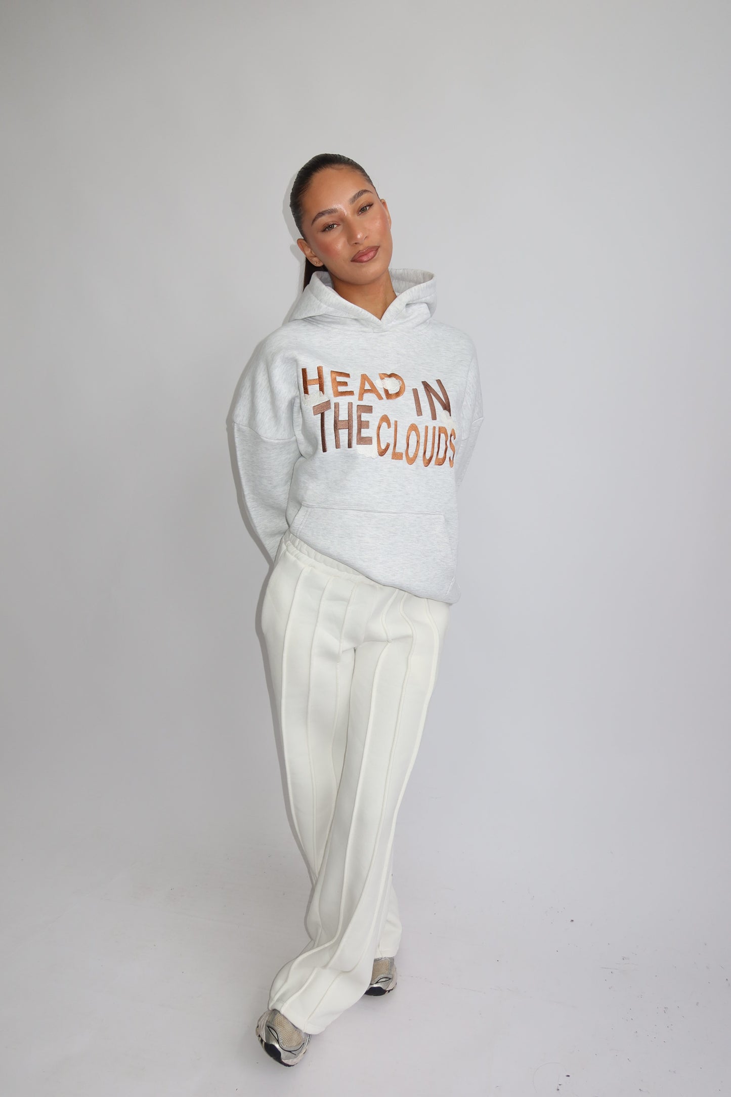 Priority Ann-Fleur hoodie; Head in the Clouds hoodie - Lichtgrijs (Marl Gray)