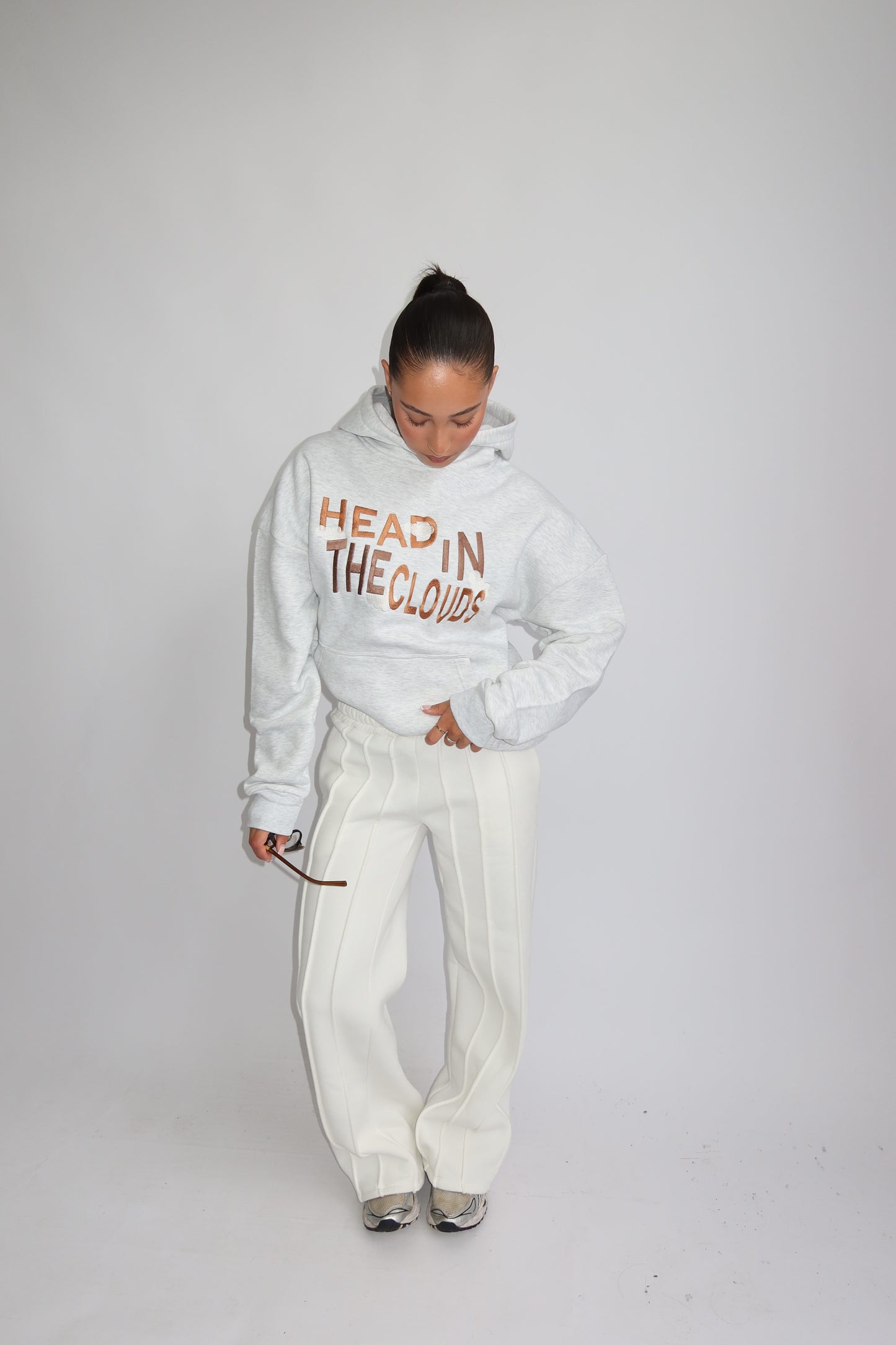 Priority Ann-Fleur hoodie; Head in the Clouds hoodie - Lichtgrijs (Marl Gray)