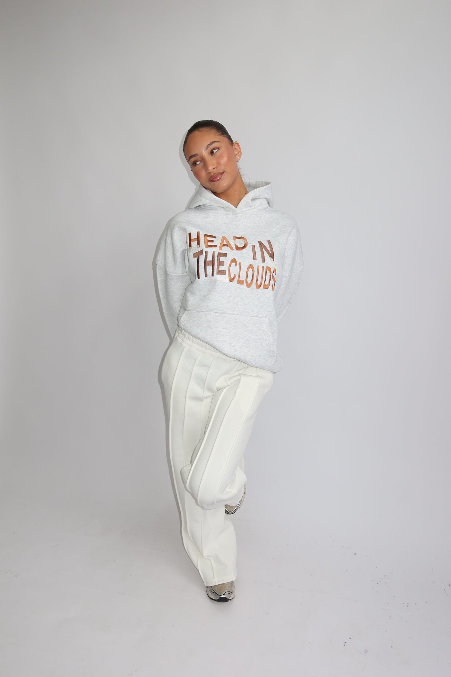 Priority Ann-Fleur hoodie; Head in the Clouds hoodie - Lichtgrijs (Marl Gray)