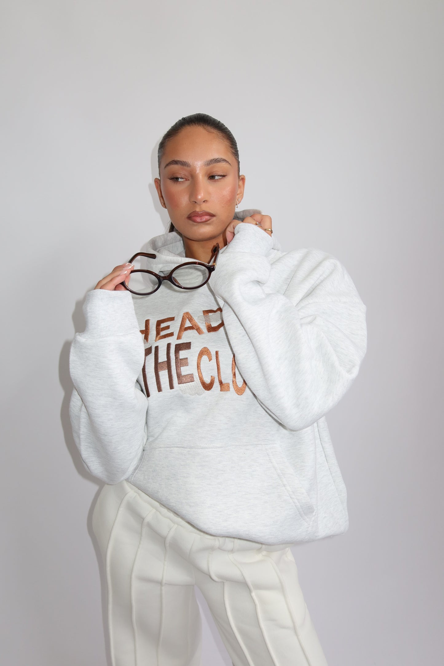 Priority Ann-Fleur hoodie; Head in the Clouds hoodie - Lichtgrijs (Marl Gray)