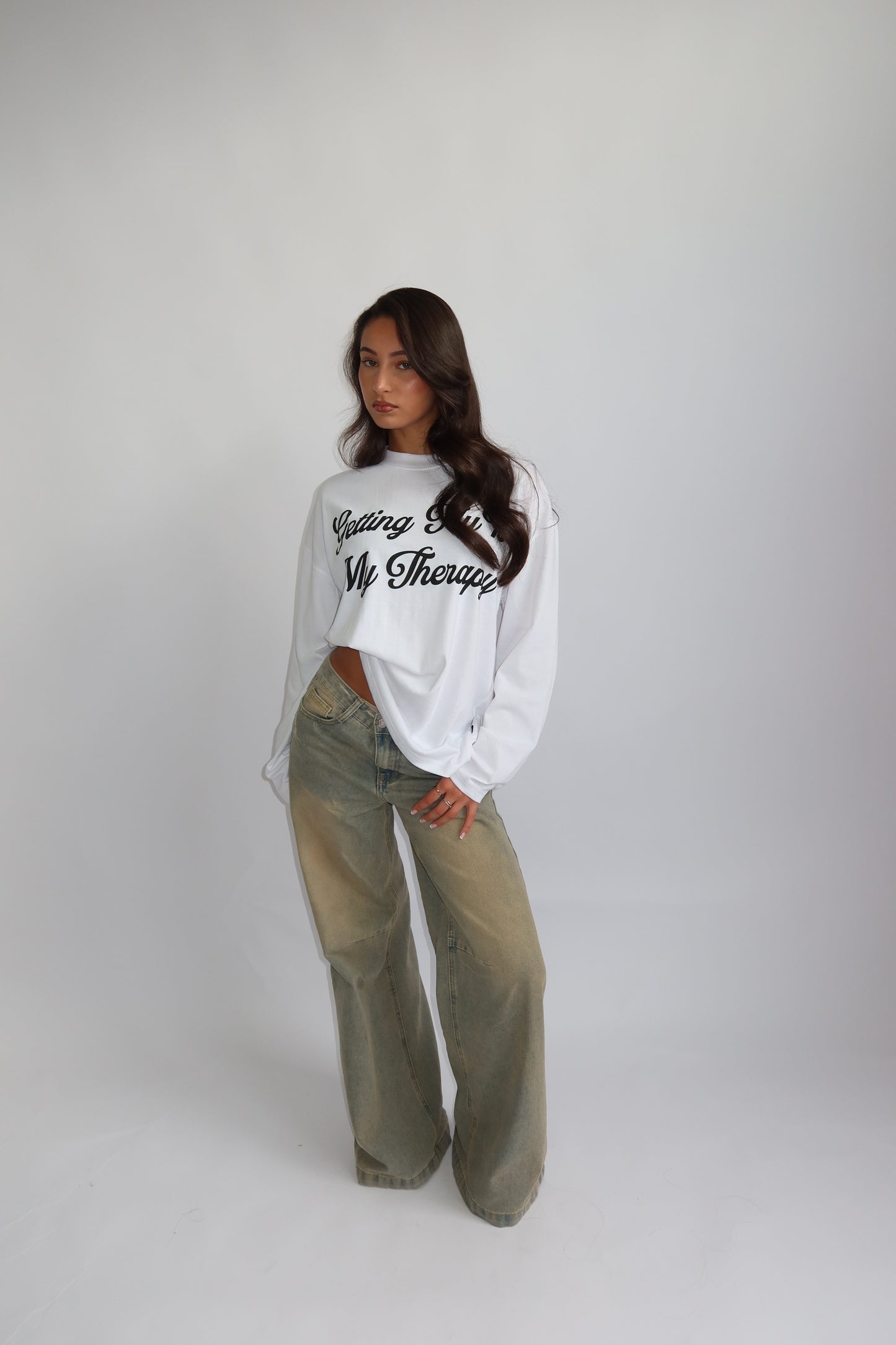 Priority Longsleeve; Getting Fly is my Therapy Longsleeve - Wit