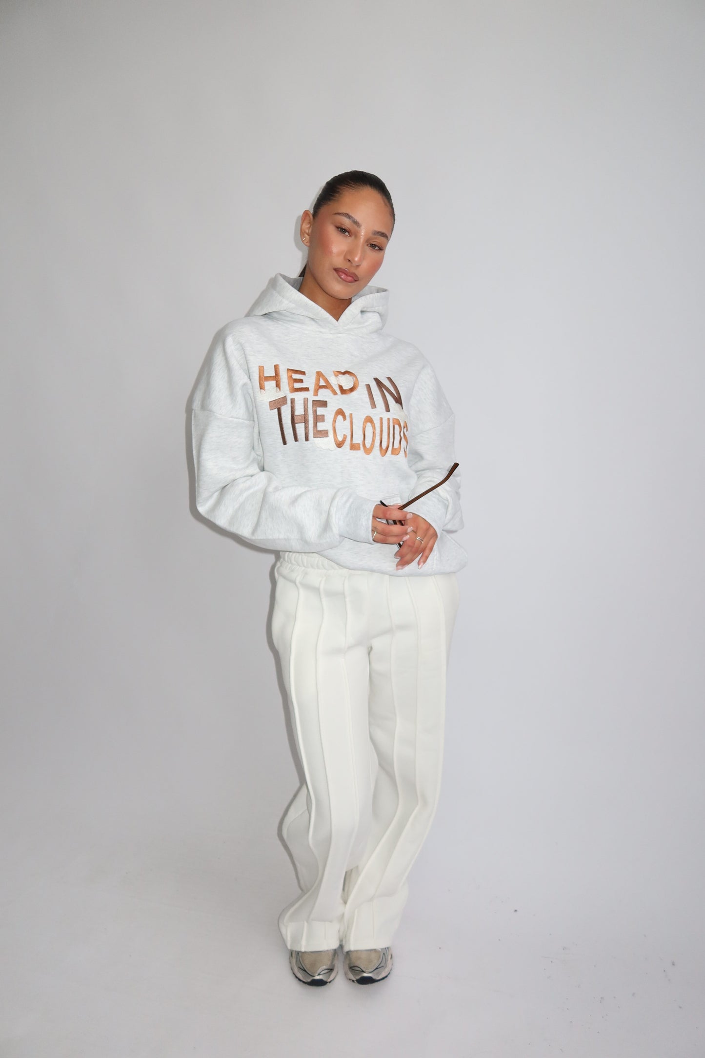 Priority Ann-Fleur hoodie; Head in the Clouds hoodie - Lichtgrijs (Marl Gray)