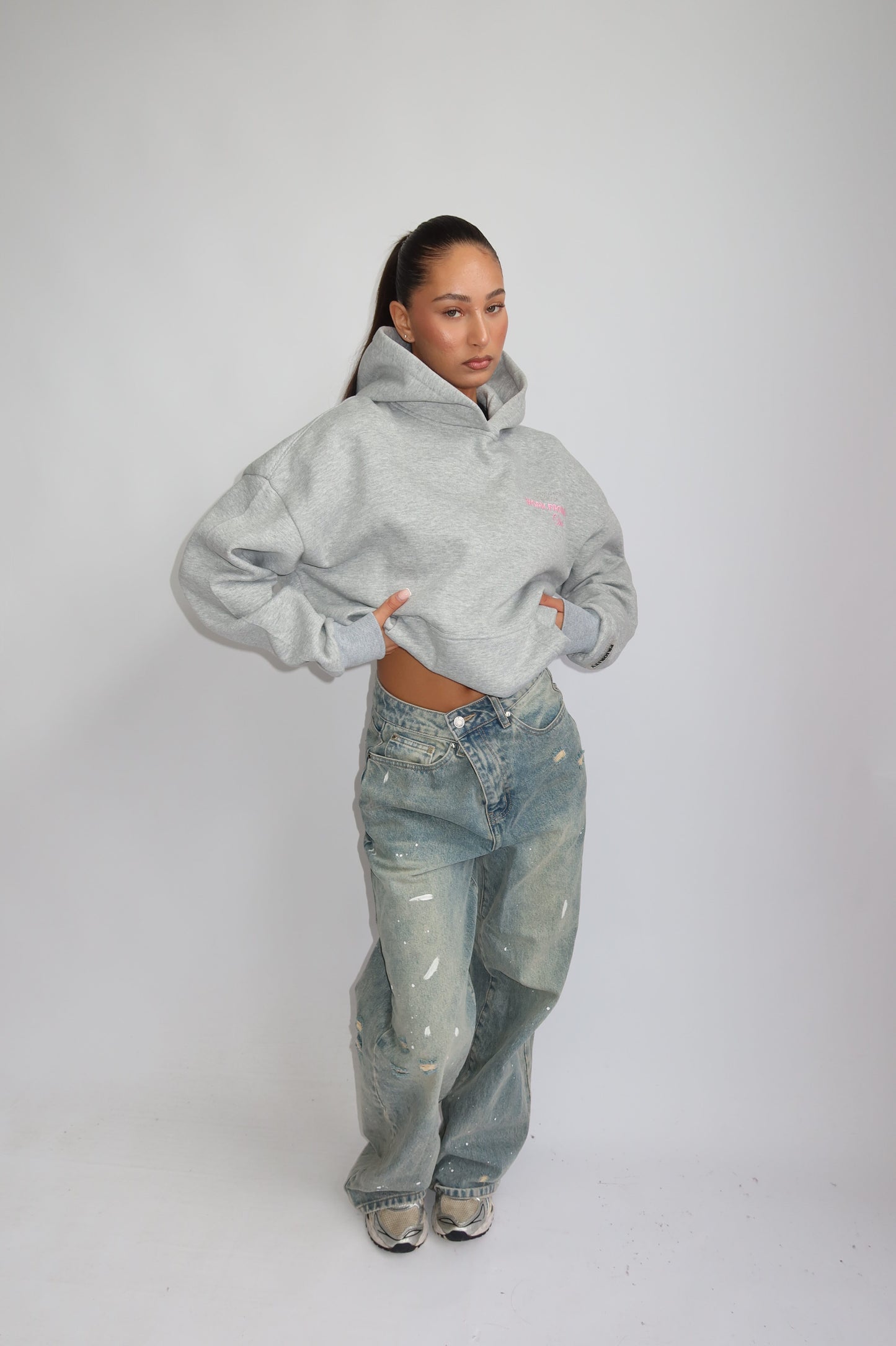 Priority hoodie; Work from Home club essential hoodie AW25 - Lichtgrijs (Melange Gray)