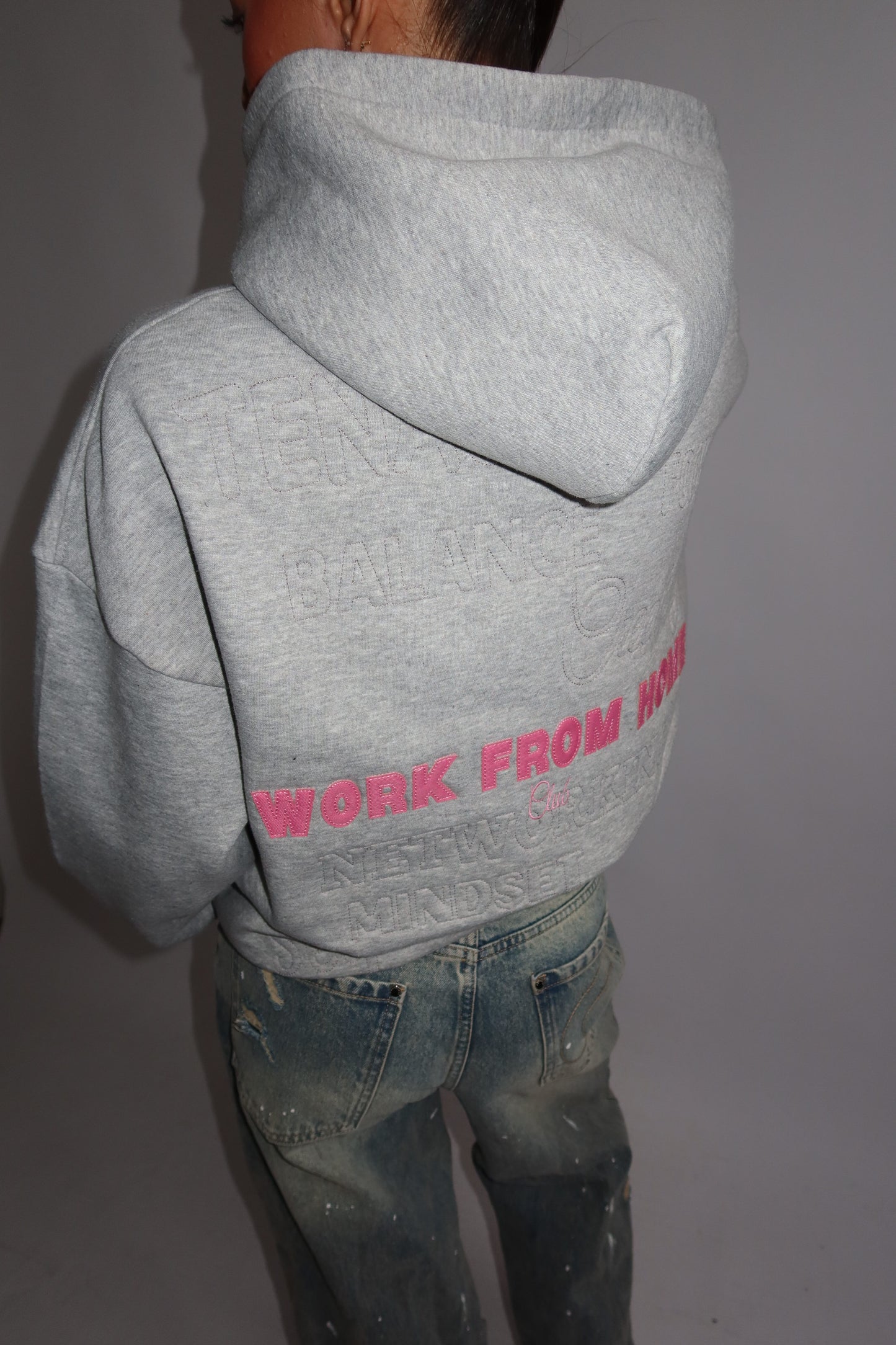 Priority hoodie; Work from Home club essential hoodie AW25 - Lichtgrijs (Melange Gray)