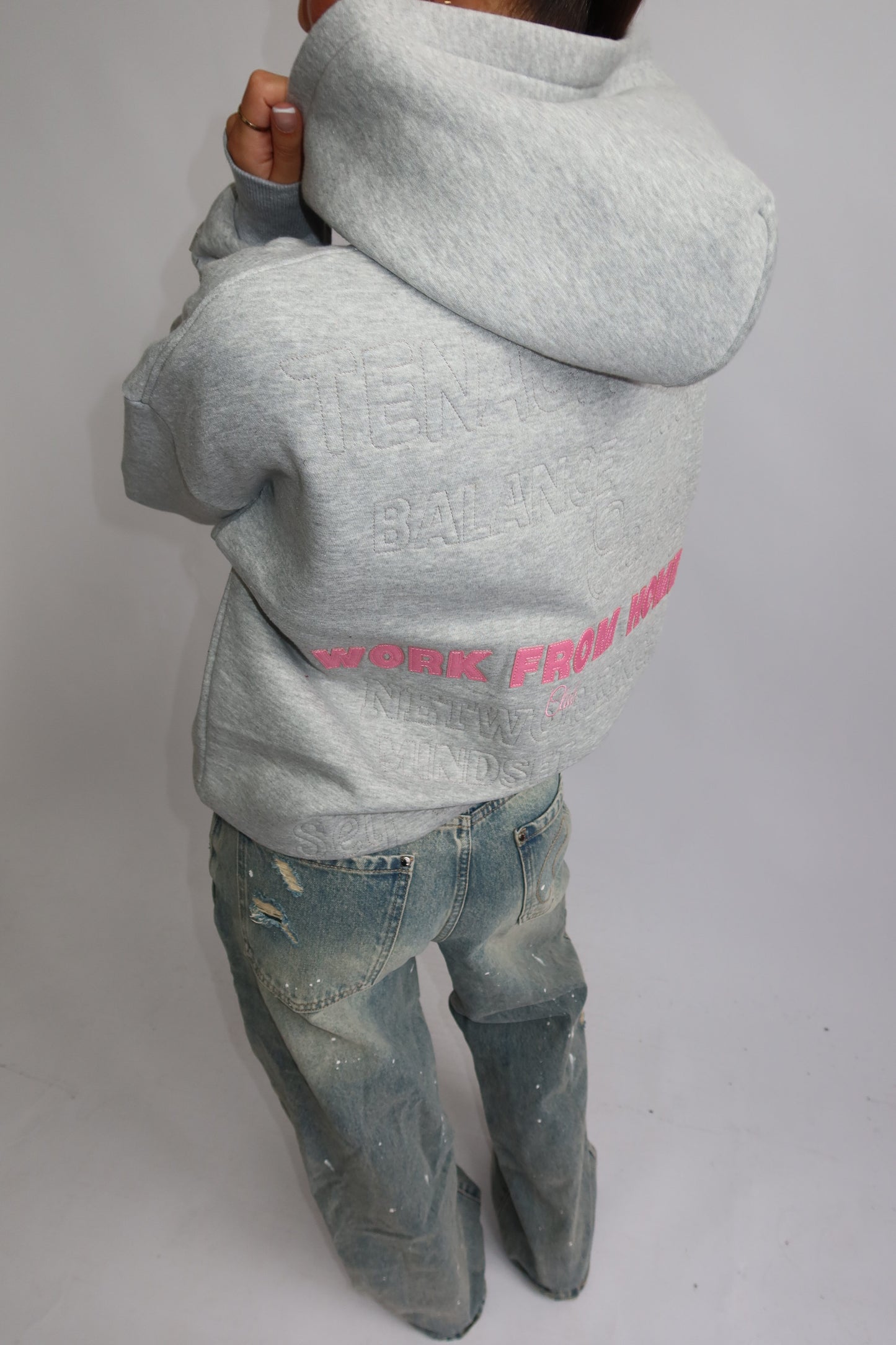 Priority hoodie; Work from Home club essential hoodie AW25 - Lichtgrijs (Melange Gray)