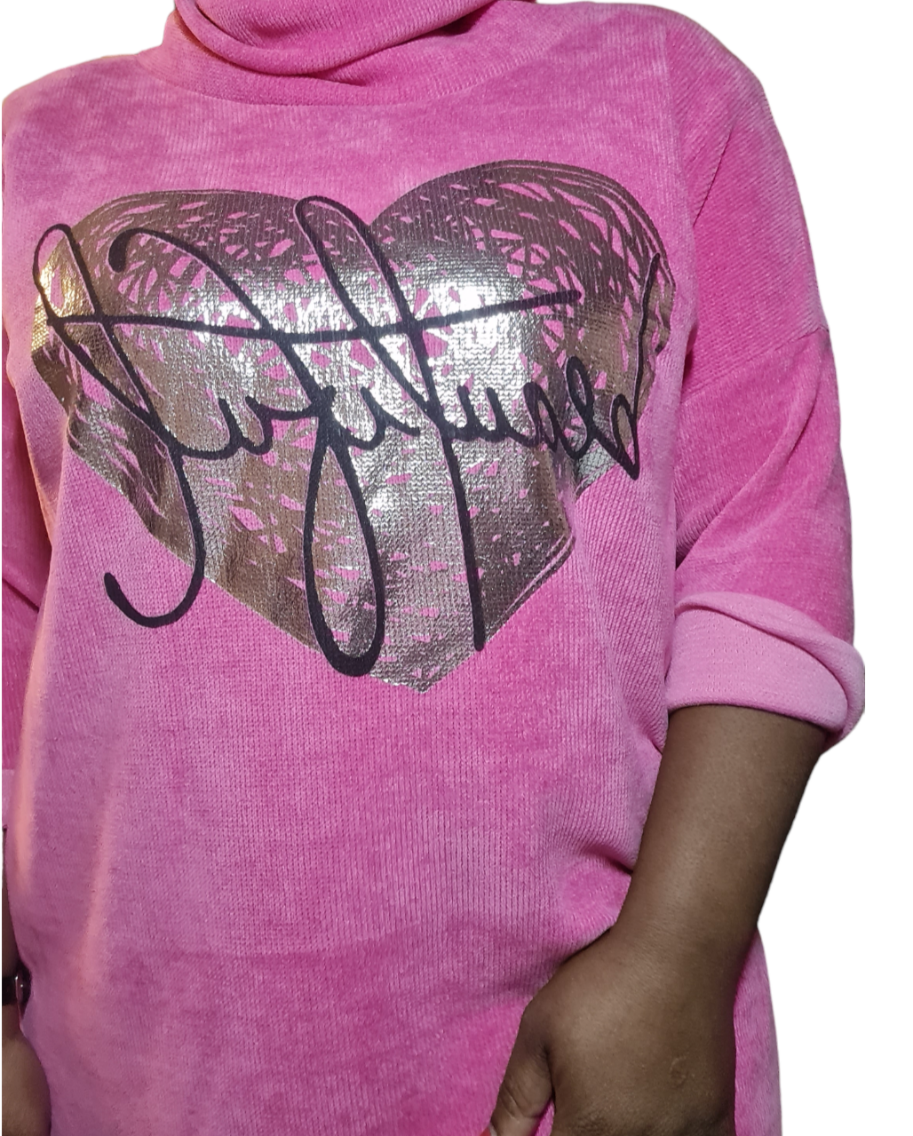 Fuchsia Roze Tuniek Beautiful met col